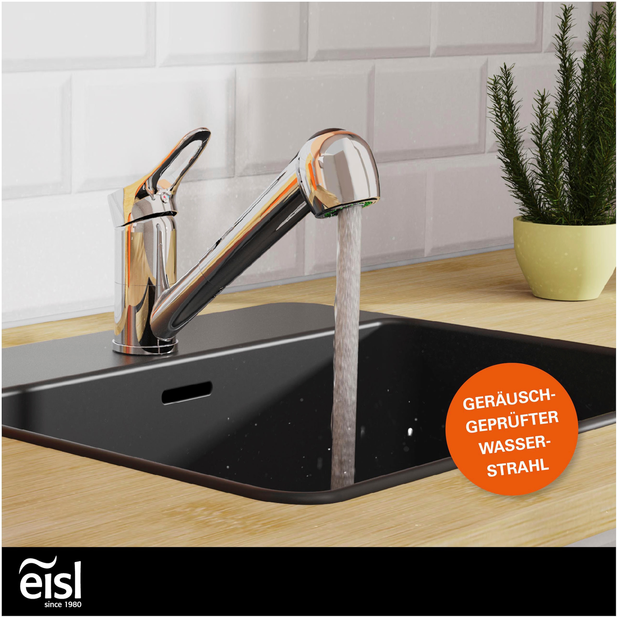 Eisl Spültischarmatur »Verona« mit Geschirrbrause, Wasserhahn ausziehbar, 360° schwenkbar, Chrom