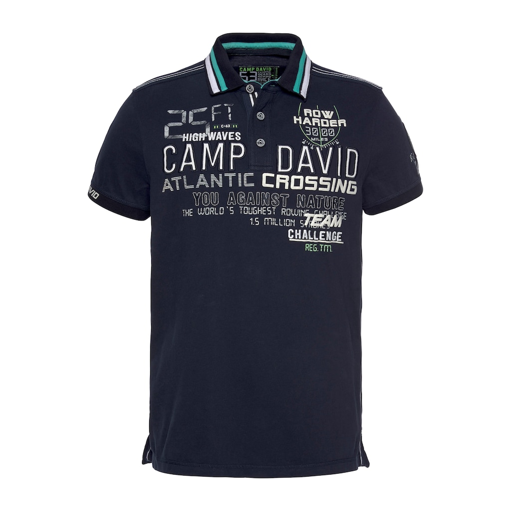 CAMP DAVID Poloshirt, mit großem Frontprint