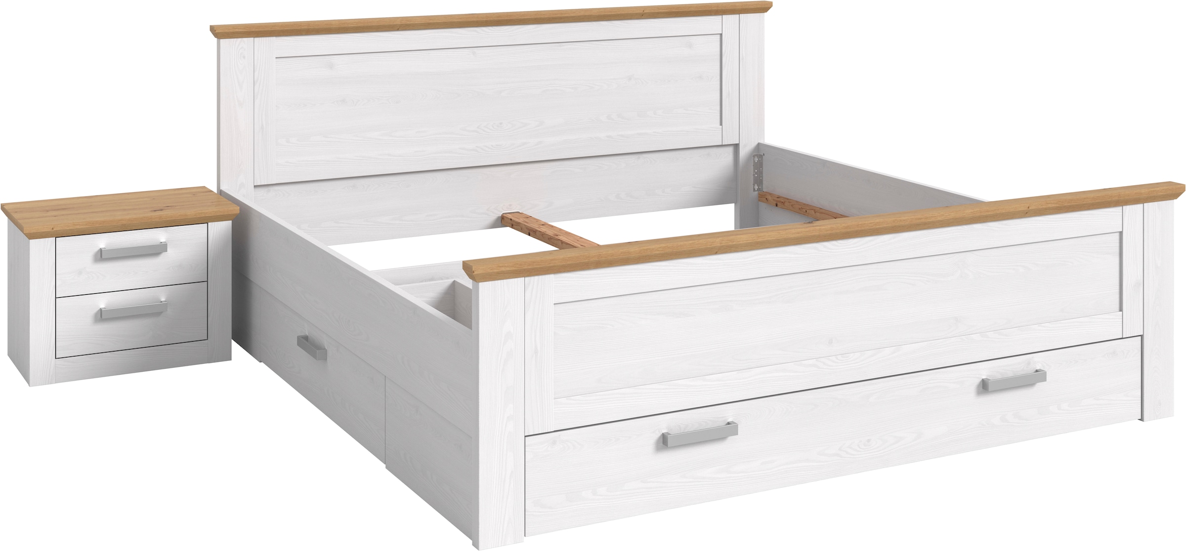 Home affaire Schlafzimmer-Set »COSENZA, TOPSELLER!, 2-teilig, Stauraumbett & Nachttisch« Matratzengröße 180x200 cm, viel Stauraum, ohne Lattenrost & Matratze, 2 tlg. tlg. Schlafzimmer, Schlafen, Set, Kombination, Bettanlage