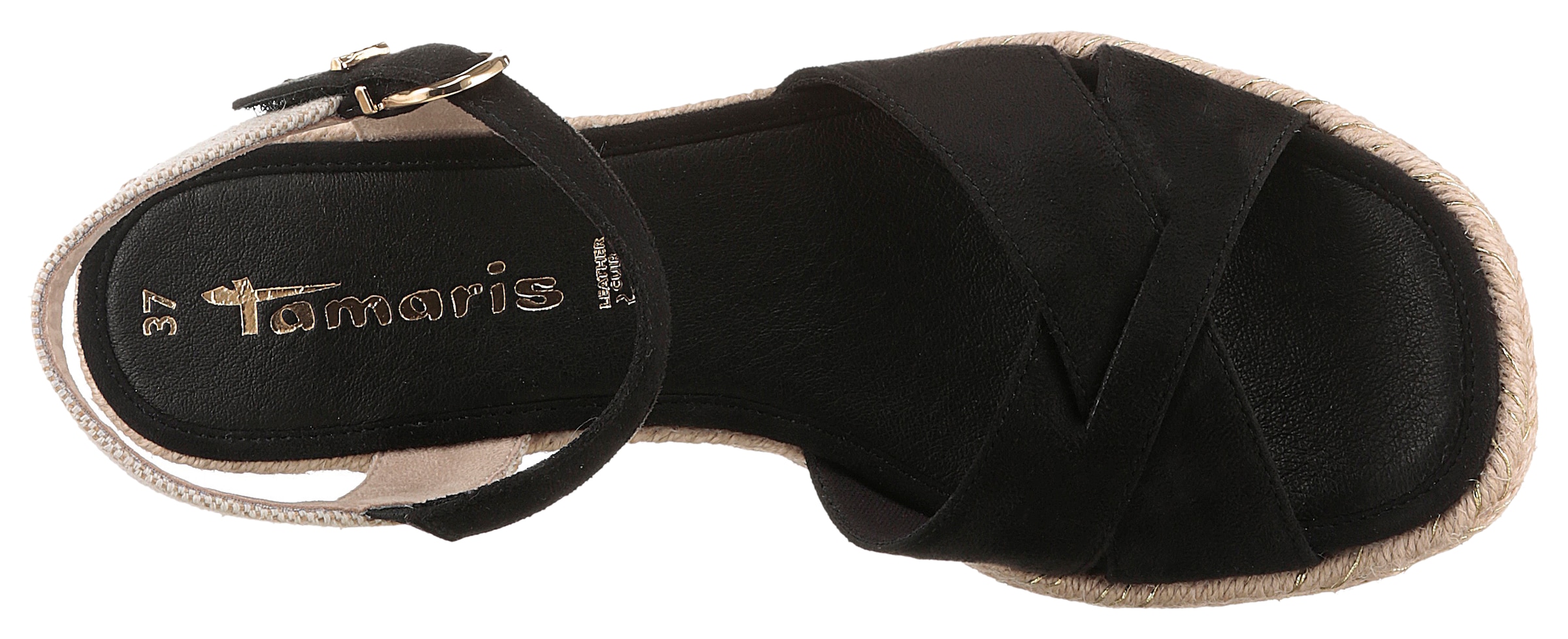 Tamaris Keilsandalette  , Riemchensandale, Sommerschuh mit modischer Kreuzbandage