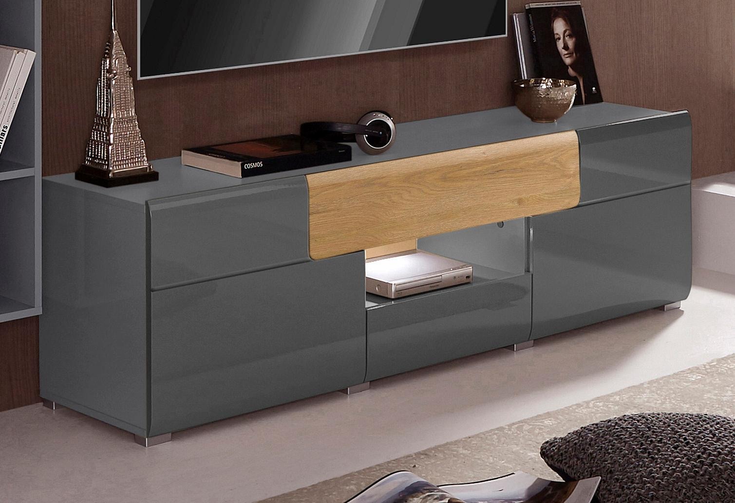 OTTO home Lowboard »Toledo,Breite 159cm, trendige TV-Schrank mit dekorative Fräsungen« TV-Board ohne Beleuchtung, TV-Kommode mit viel Stauraum
