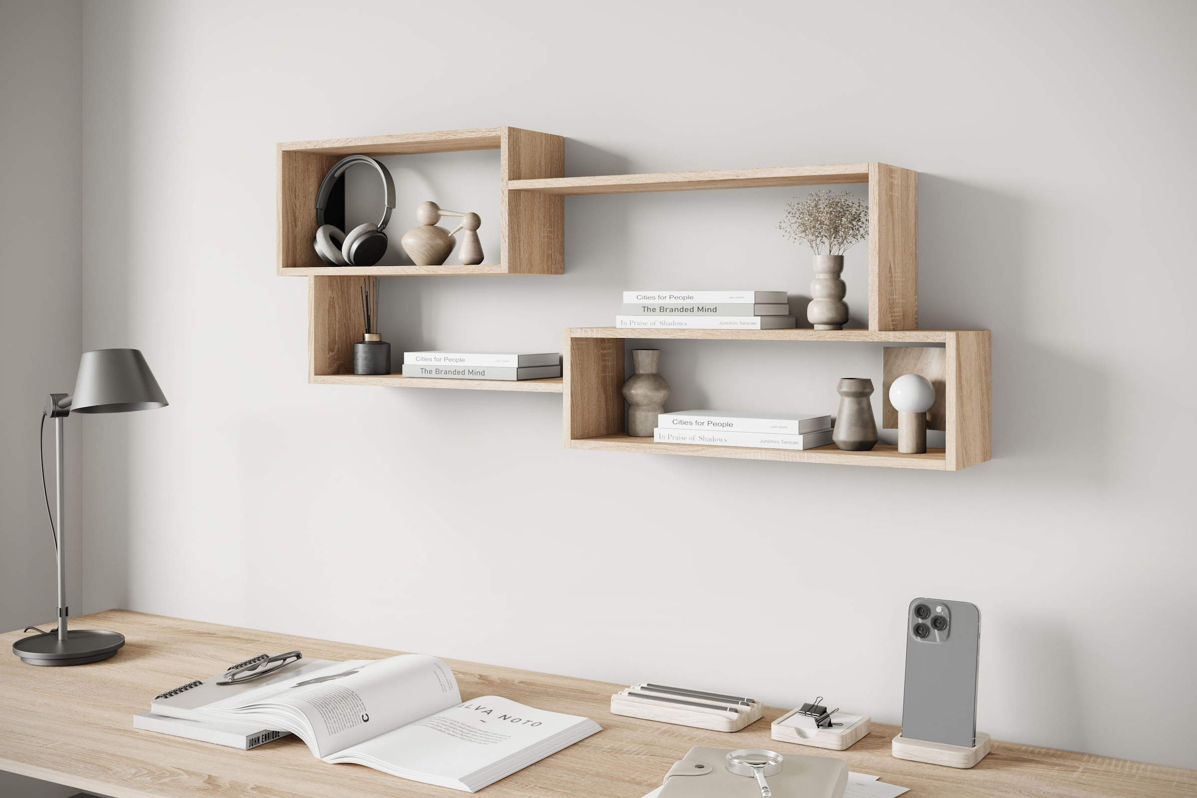 INOSIGN Wandboard »Wandregal Trio«, (1 St.), Ideal als Bücherregal, Dekoregal oder Ablage im Büro