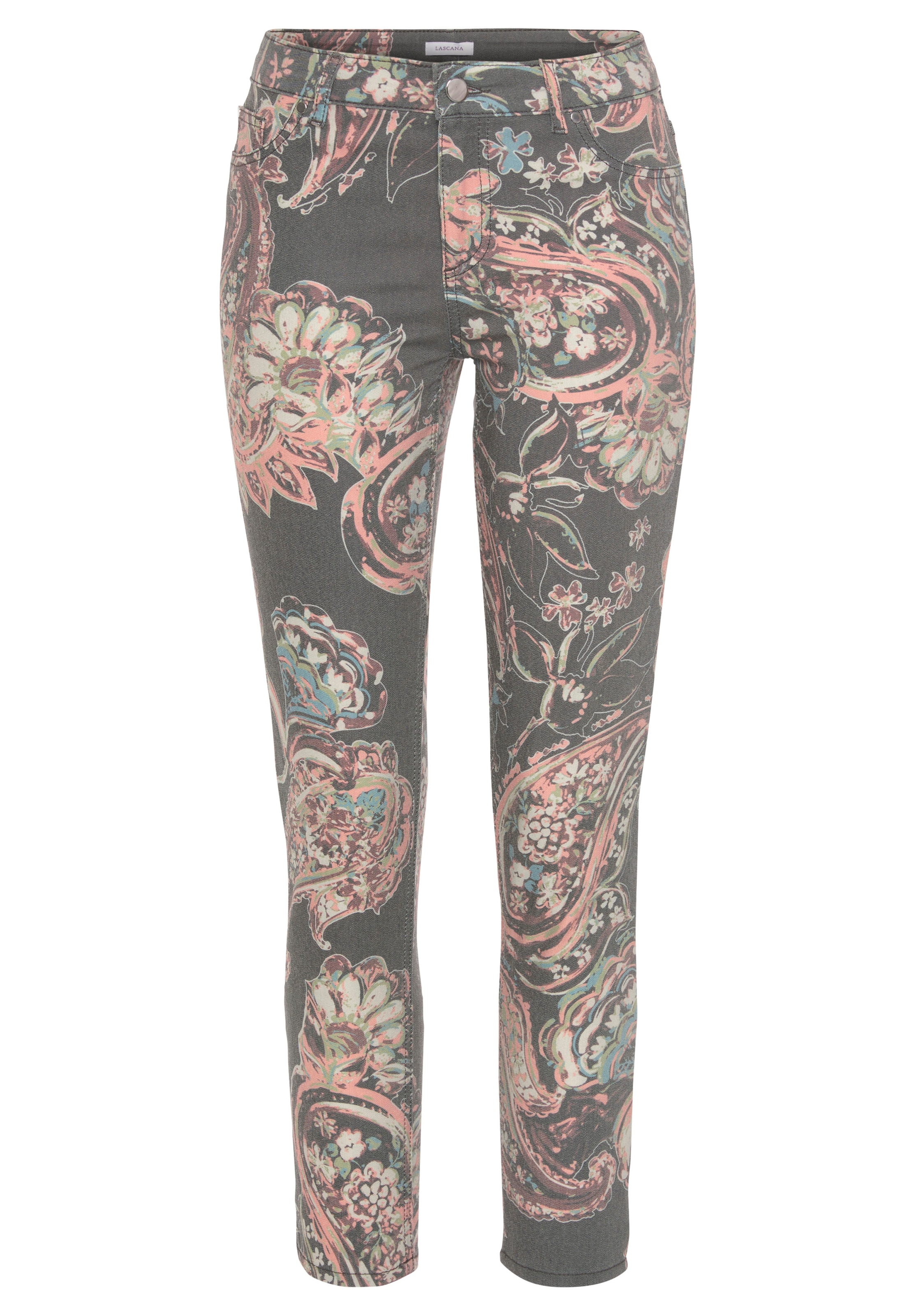 LASCANA 7/8-Jeggings, mit Paisleyprint, schmale Passform, Super-Stretch-Qualität