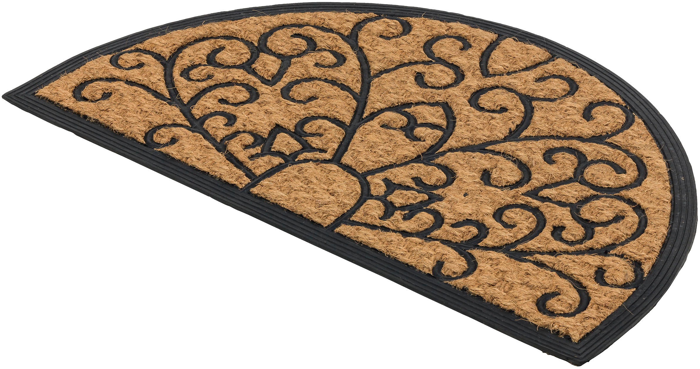 ASTRA Fußmatte »Coco Deluxe Light« halbrund 8 mm Höhe Türmatte, Kokos, rutschfest, schmutzabweisend, In und Outdoor