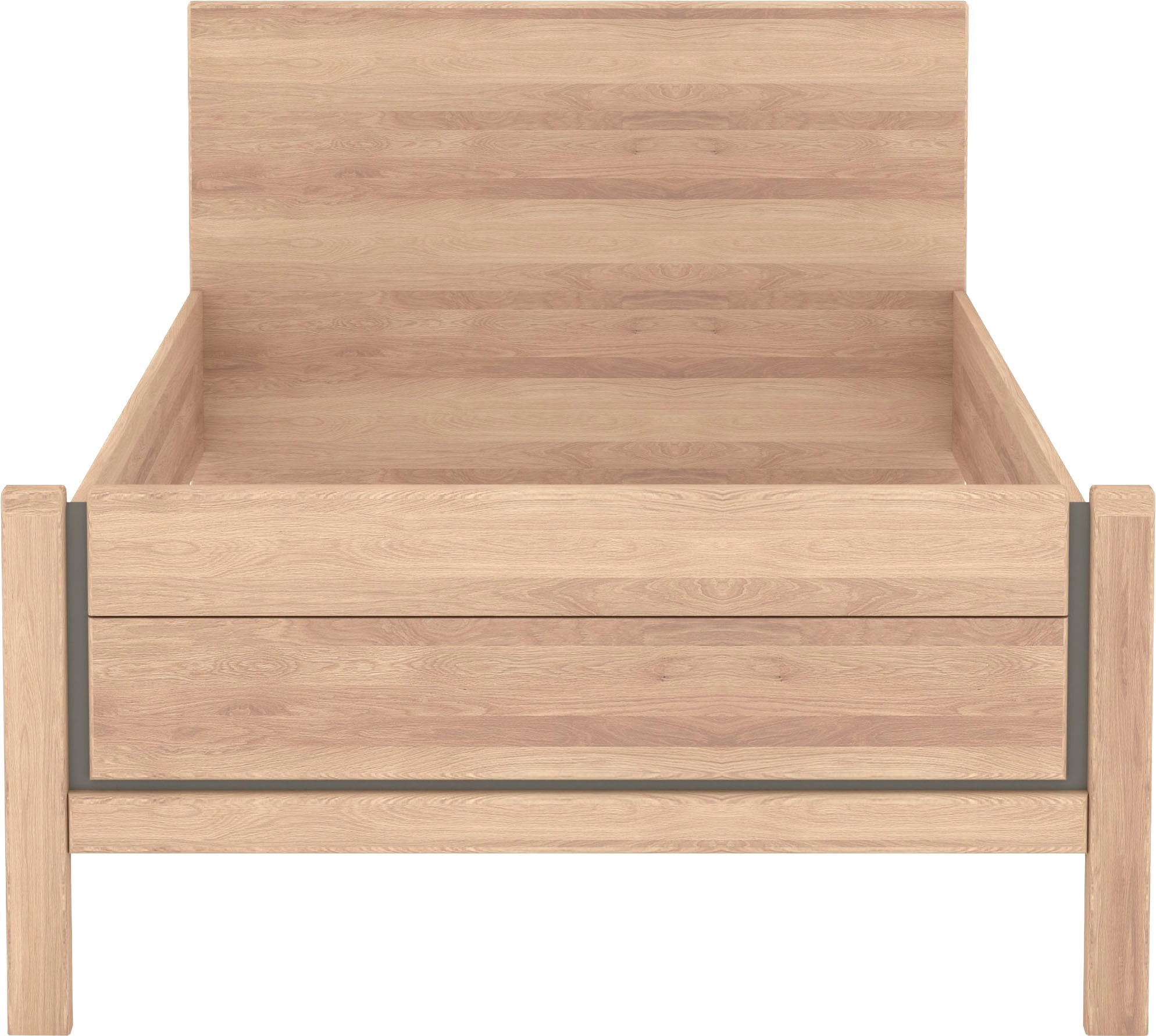 Musterring Holzbett »Sorrent, Bettgestell, Bettrahmen, teilmassiv Eiche«, (MADE IN GERMANY), Eiche teilmassiv, Liegehöhenverstellung, Stollenfußteil