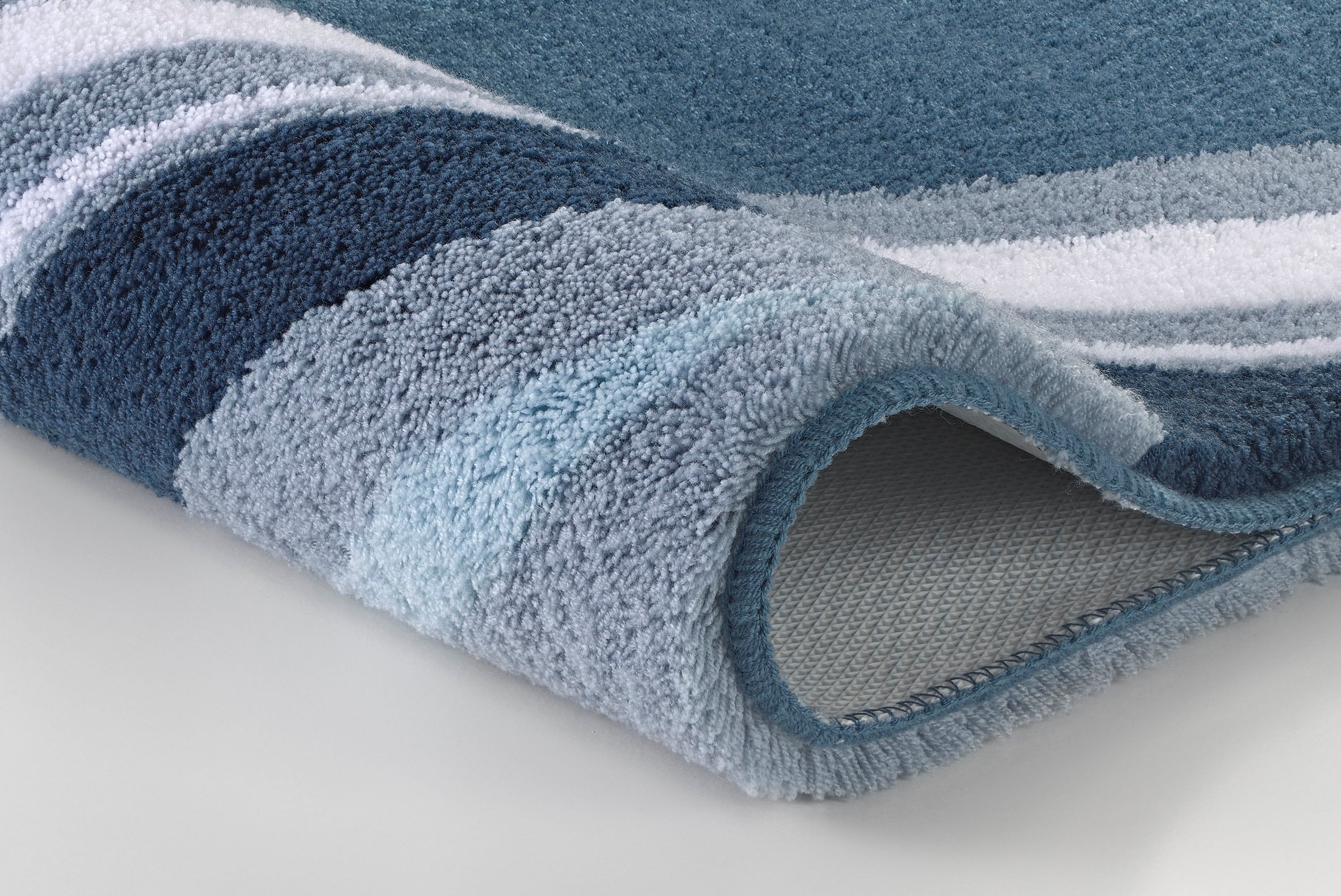 MEUSCH Badematte »Lyra«, rutschhemmend beschichtet, fußbodenheizungsgeeignet, Badteppich, elegantes Design mit Streifen & Farbverlauf, waschbar