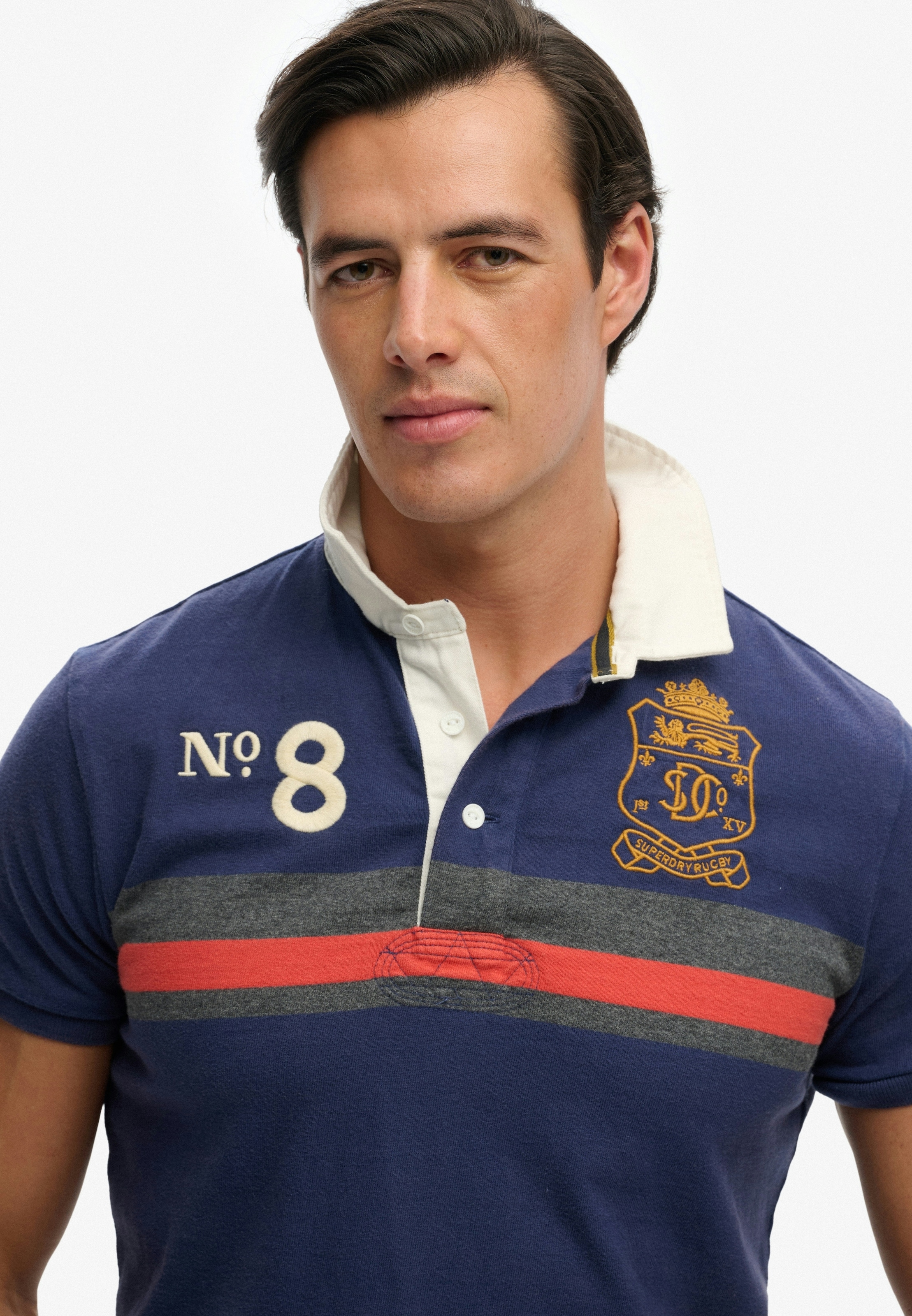 Superdry Poloshirt »DOUBLE EMBLEM JERSEY SS RUGBY« im angesagten Rugby Stil
