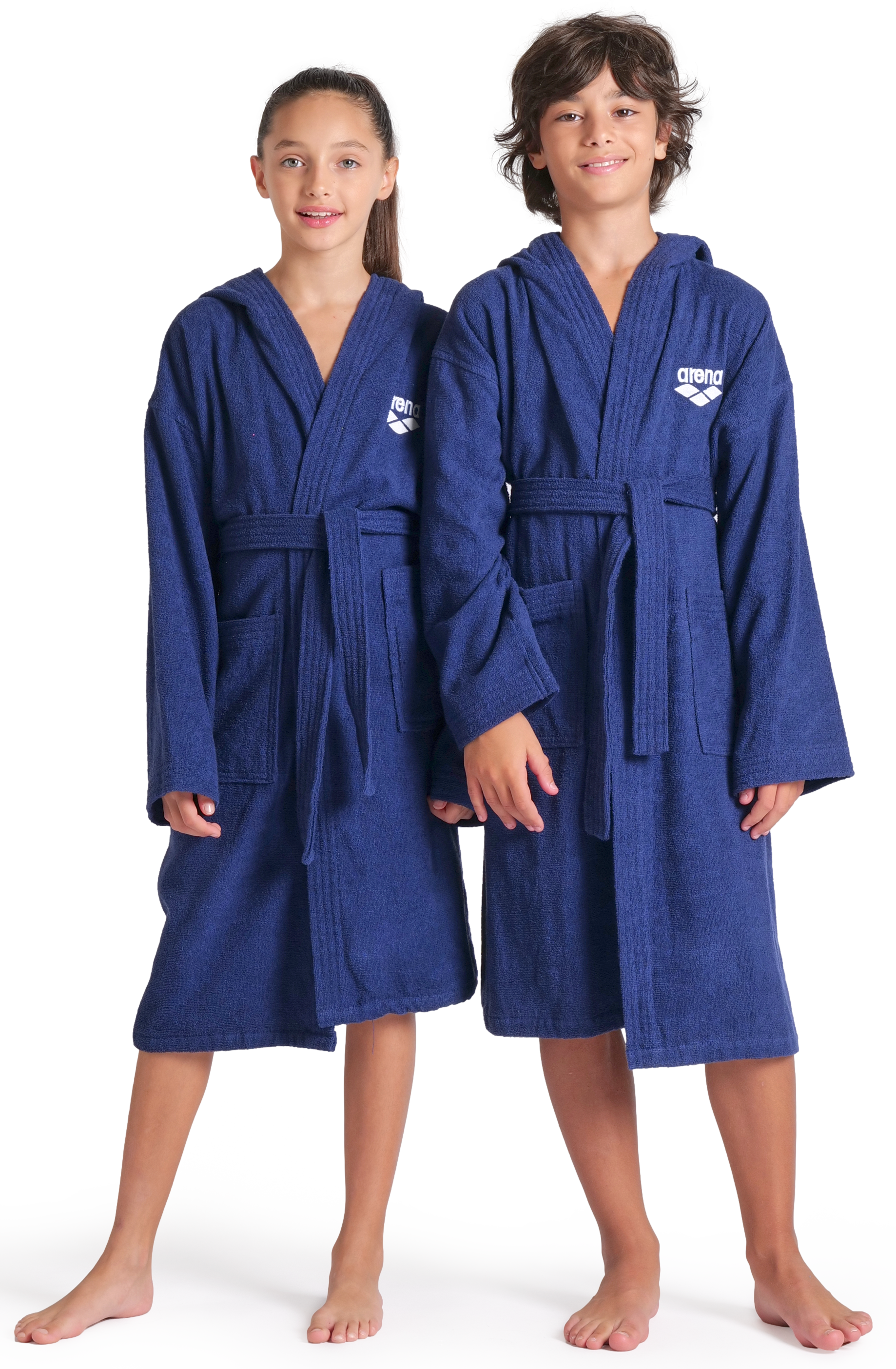 Arena, Unisex, Bademantel »arena Kinder Junior Zeppelin Bademantel« 1 Stk. Bademantel, Kinder, Mädchen, Jungen, Schwimmbad, weich, gemütlich, NAVY-