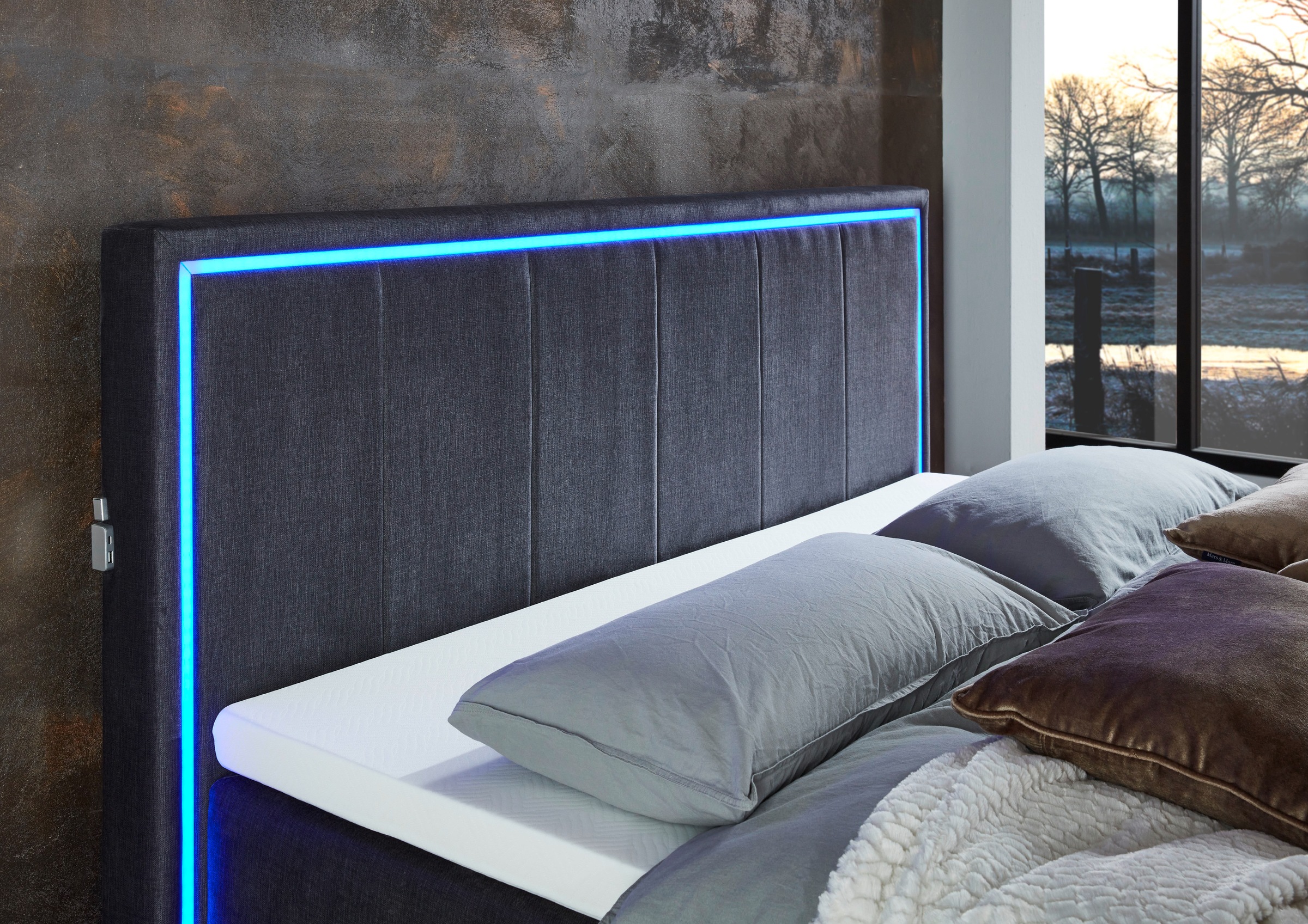 meise.möbel Boxspringbett »Colorado II«, inkl. LED-Beleuchtung & Topper