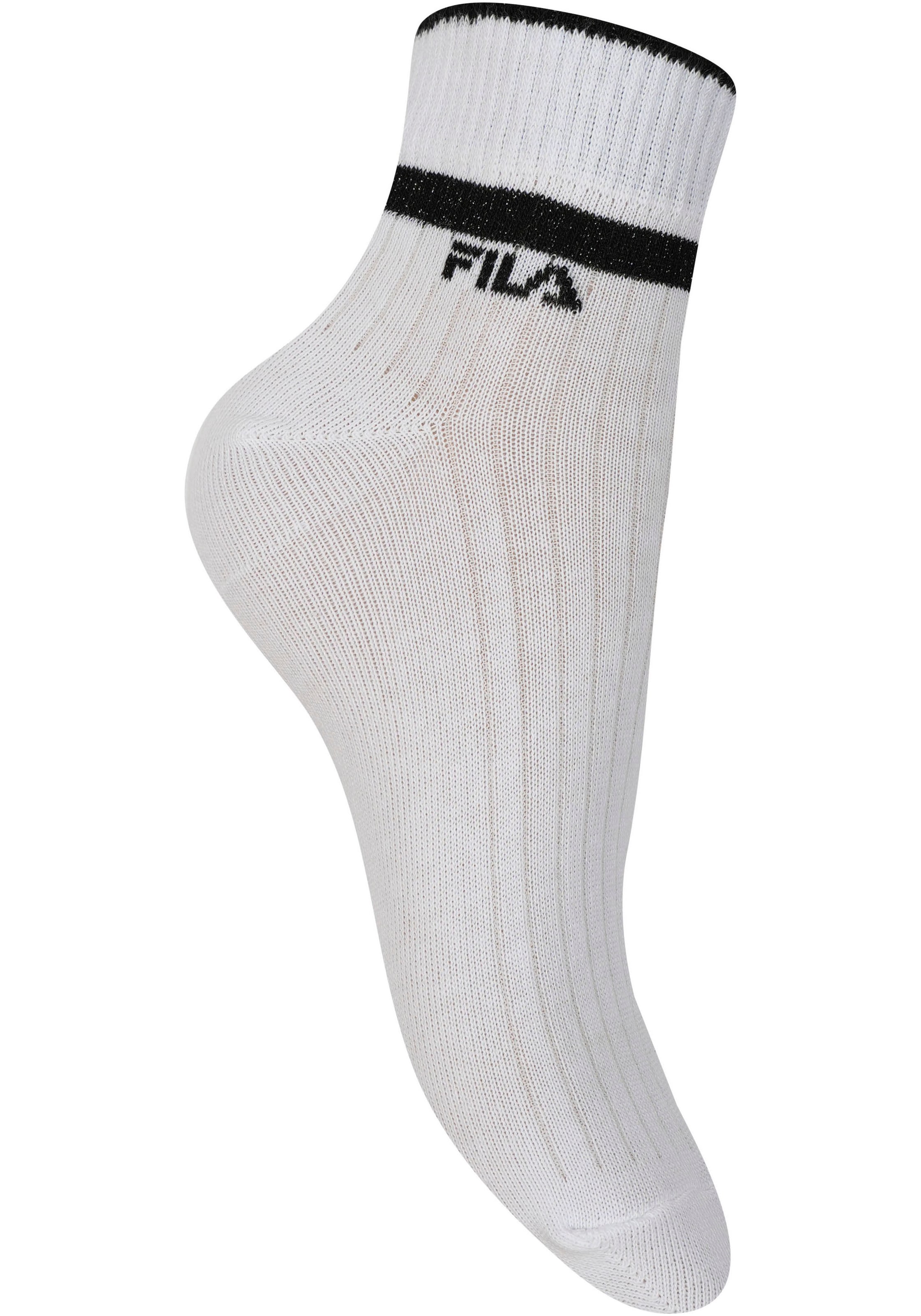 Fila Kurzsocken »WOMAN QUARTER SOCKS«, (6 Paar), mit gerippter Knöchelpartie
