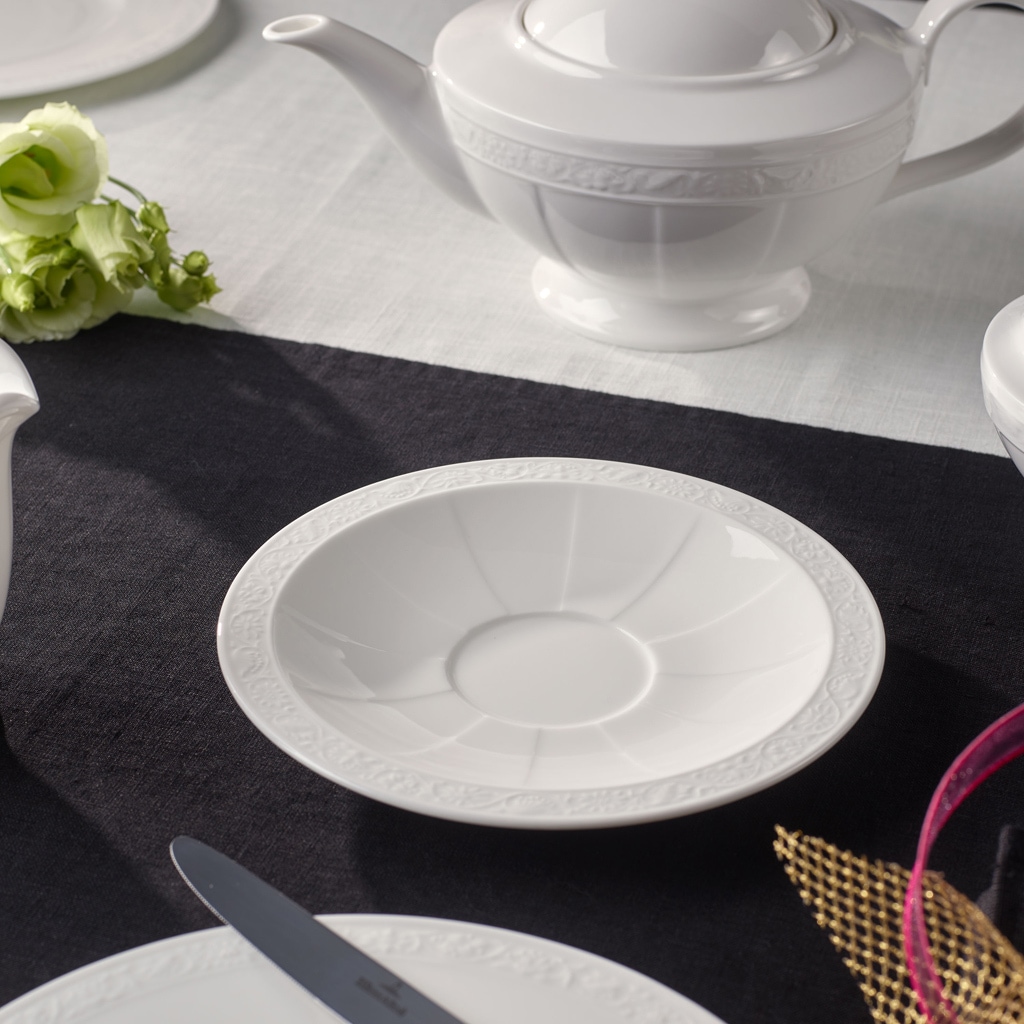 Villeroy & Boch Tasse »Cappuccinotasse mit Untertasse White Pearl 310 ml 2er Set weiß«