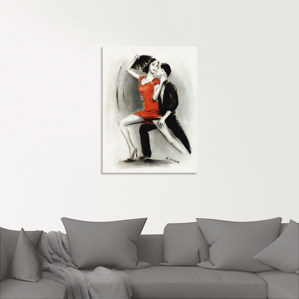 Artland Glasbild »Leidenschaftliches Tanzpaar«, Menschen, (1 St.)