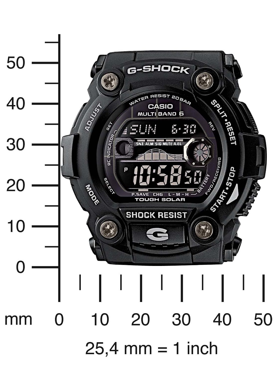 CASIO G-SHOCK Funkchronograph »GW-7900B-1ER«, Solaruhr, Armbanduhr, Herrenuhr, digital, retro,bis 20 bar wasserdicht