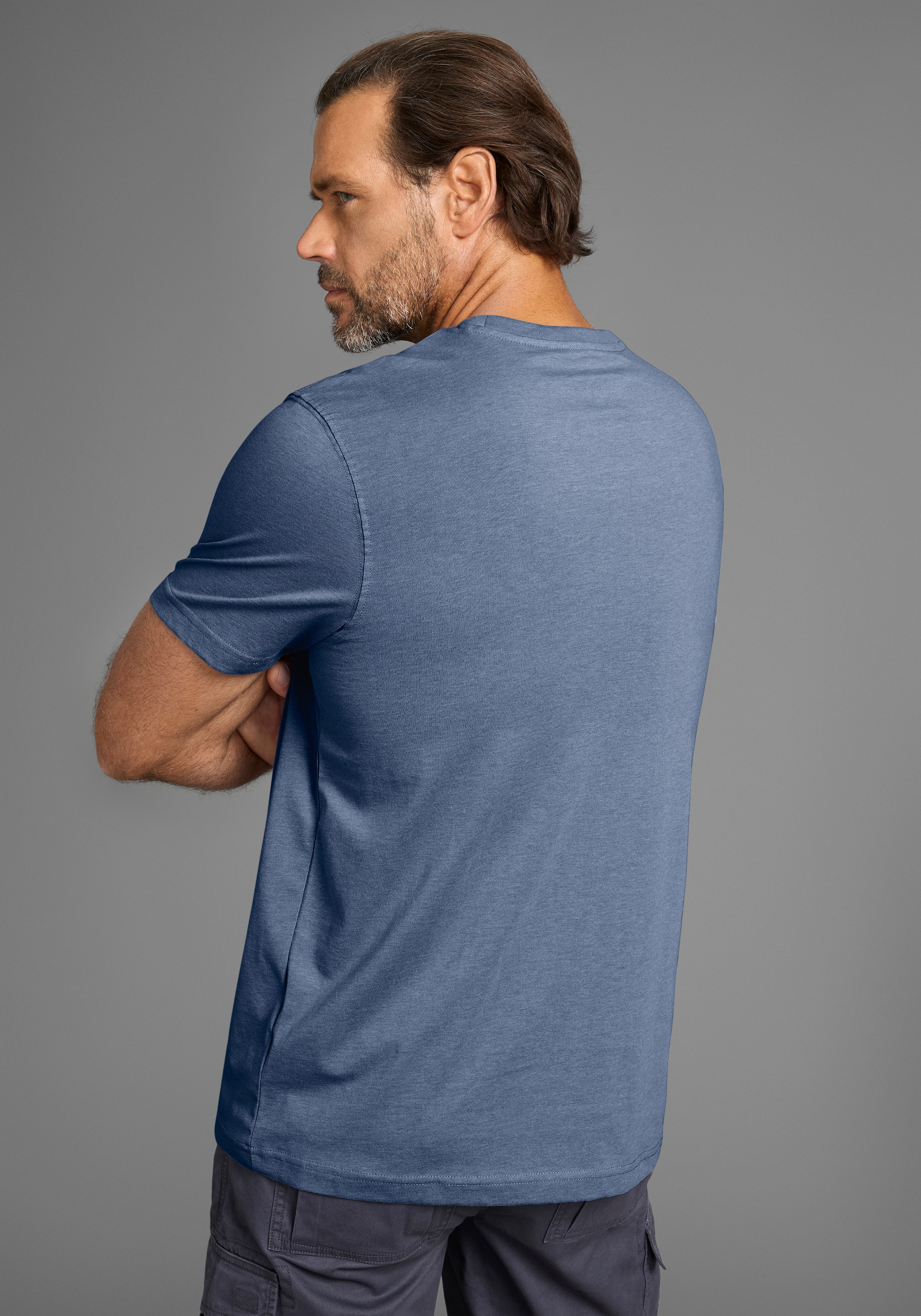 Man's World Rundhalsshirt, (2er-Pack), Kurzarm, Basic-Stil, aus Baumwollmischung, 2er-Pack