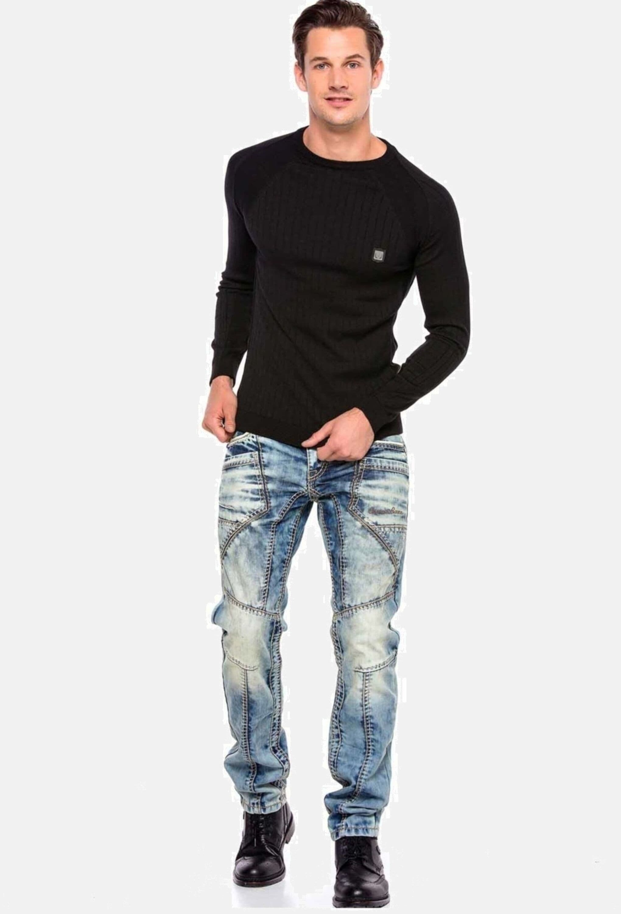 Cipo & Baxx 5-Pocket-Jeans »Cipo & Baxx Jeans« mit modernen Ziernähten, CD535