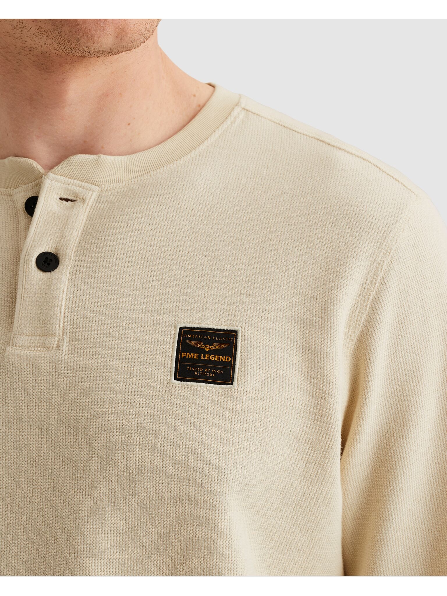 PME LEGEND Henleyshirt mit Logo-Badge