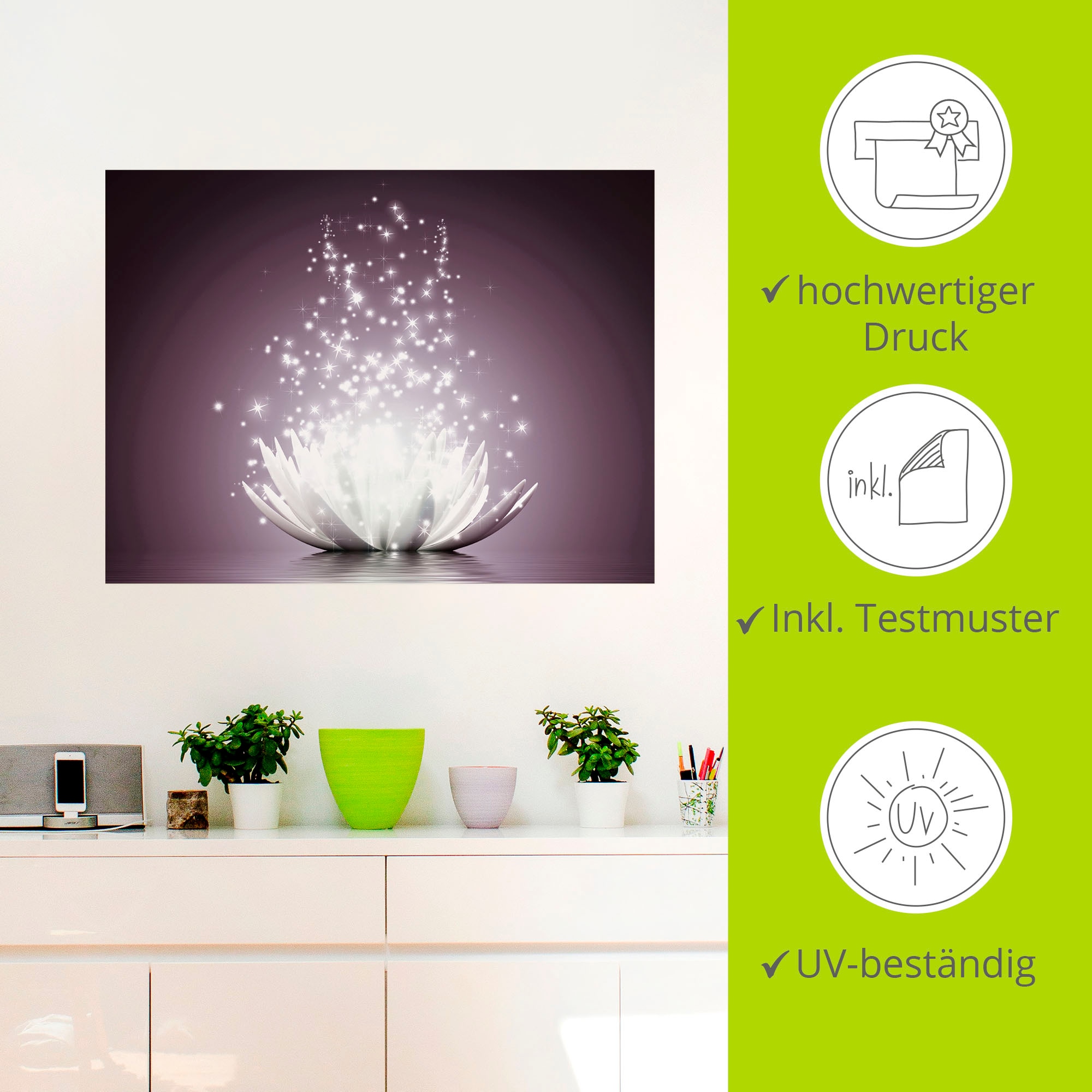 Artland Wandbild »Magie der Lotus-Blume«, Blumen, (1 St.), als Leinwandbild, Poster, Wandaufkleber in verschied. Größen