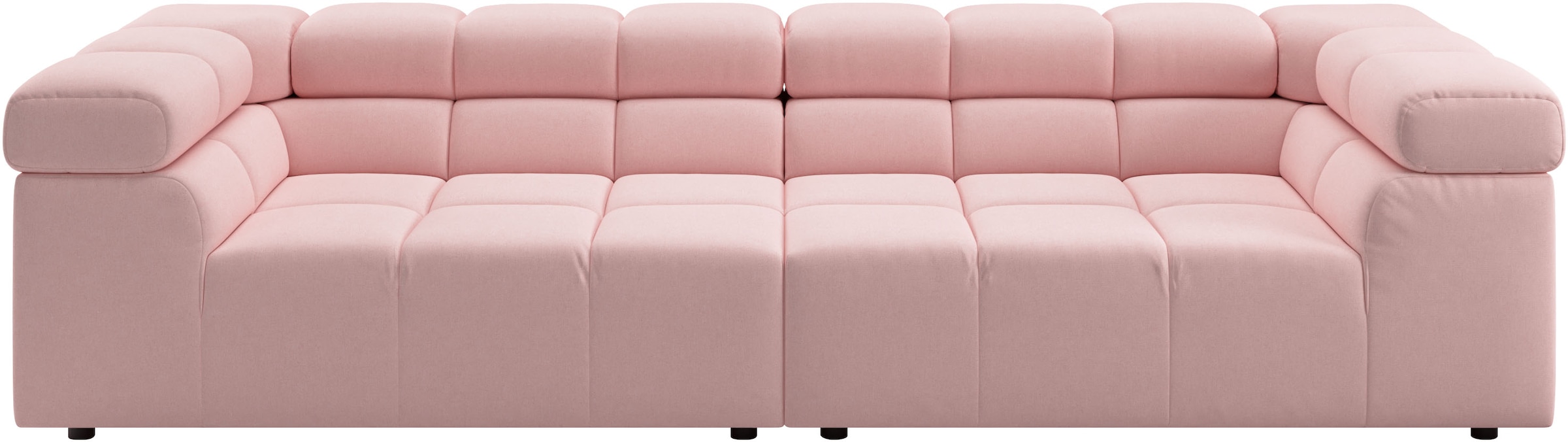 Home affaire Big-Sofa »Ancona modern, elegant, bequem, viel Platz, B/T/H: 290/110/70 cm« auffällige Steppung, inkl. 2 Zierkissen und verstellbaren Kopfstützen