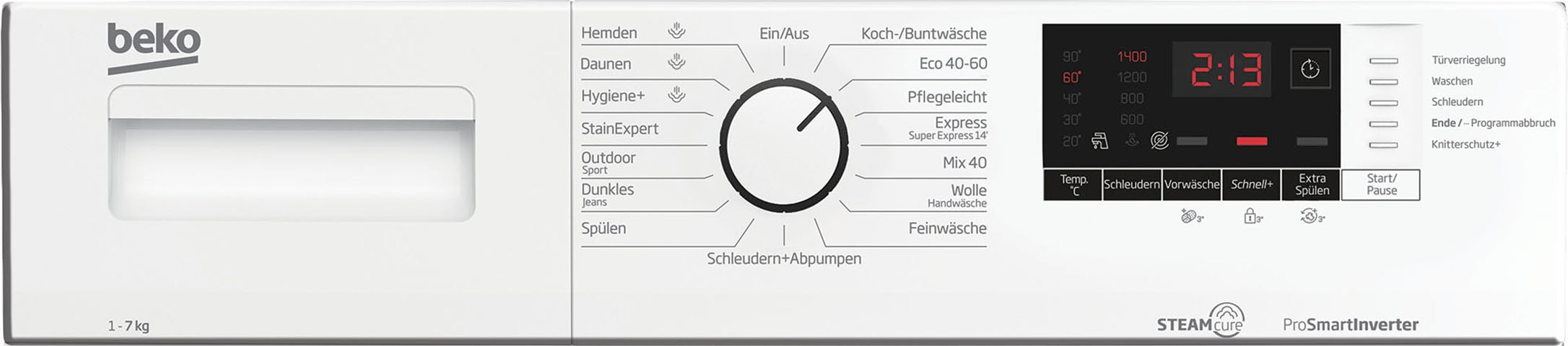 BEKO Waschmaschine »WML71432NPA«, WML71432NPA 7176681300, 7 kg, 1400 U/min