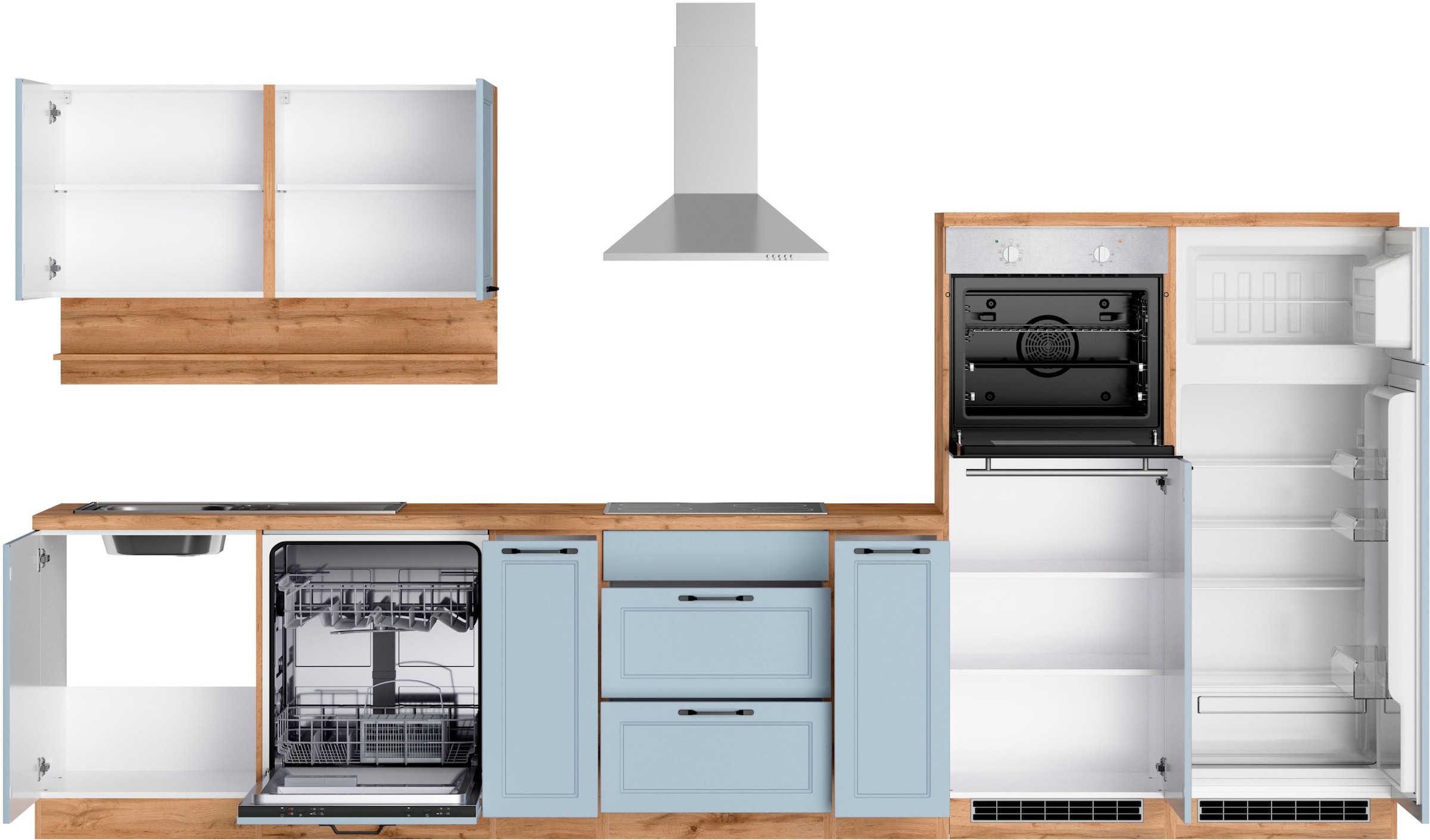 KOCHSTATION Küchenzeile »KS-Lana« 360 cm breit, wahlweise mit oder ohne E-Geräte