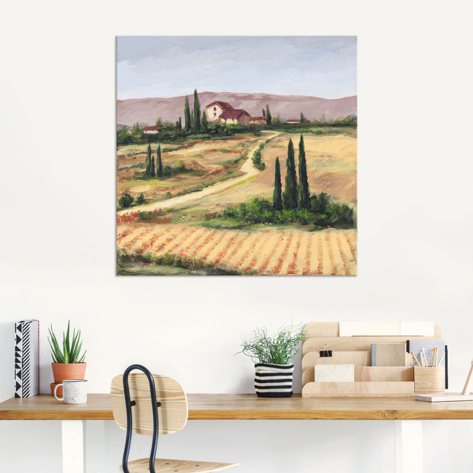 Artland Wandbild »Die toskanische Landschaft III«, Bilder von Europa, (1 St.), als Alubild, Leinwandbild, Wandaufkleber oder Poster in versch. Größen