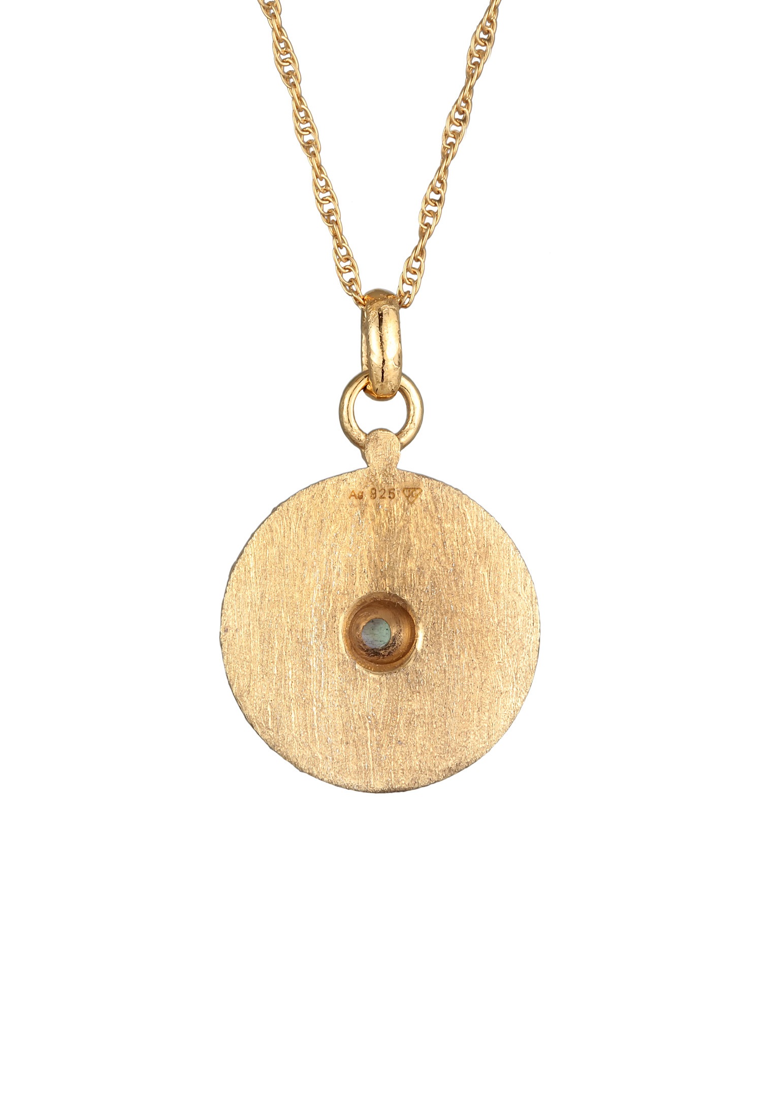 Elli Premium Kette mit Anhänger »Halskette Antike Münze Sonne Labradorit 925 Silber«