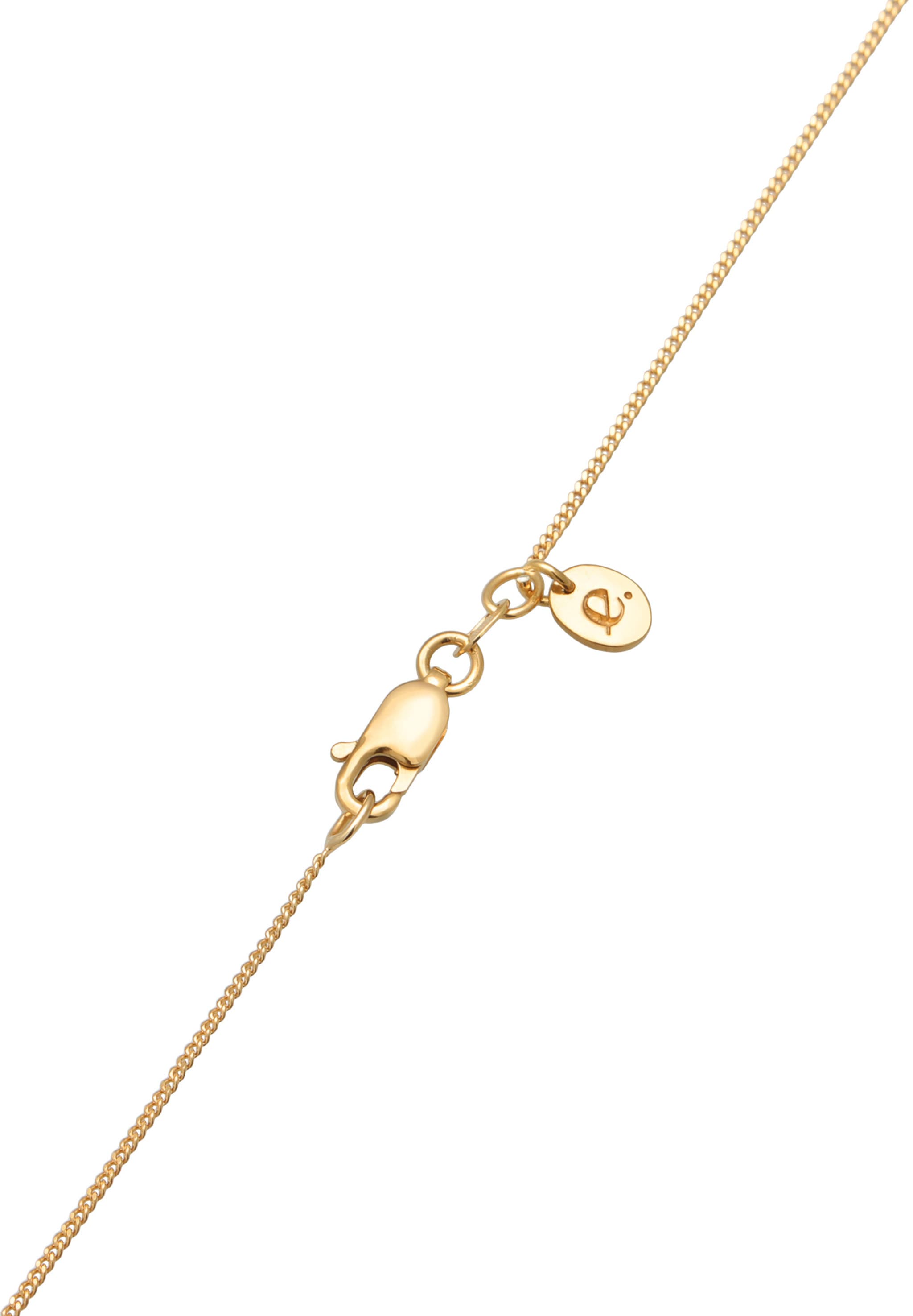 Elli Premium Kette mit Anhänger »Halskette Anhänger Peridot Rot 925 Sterling Silber vergoldet«