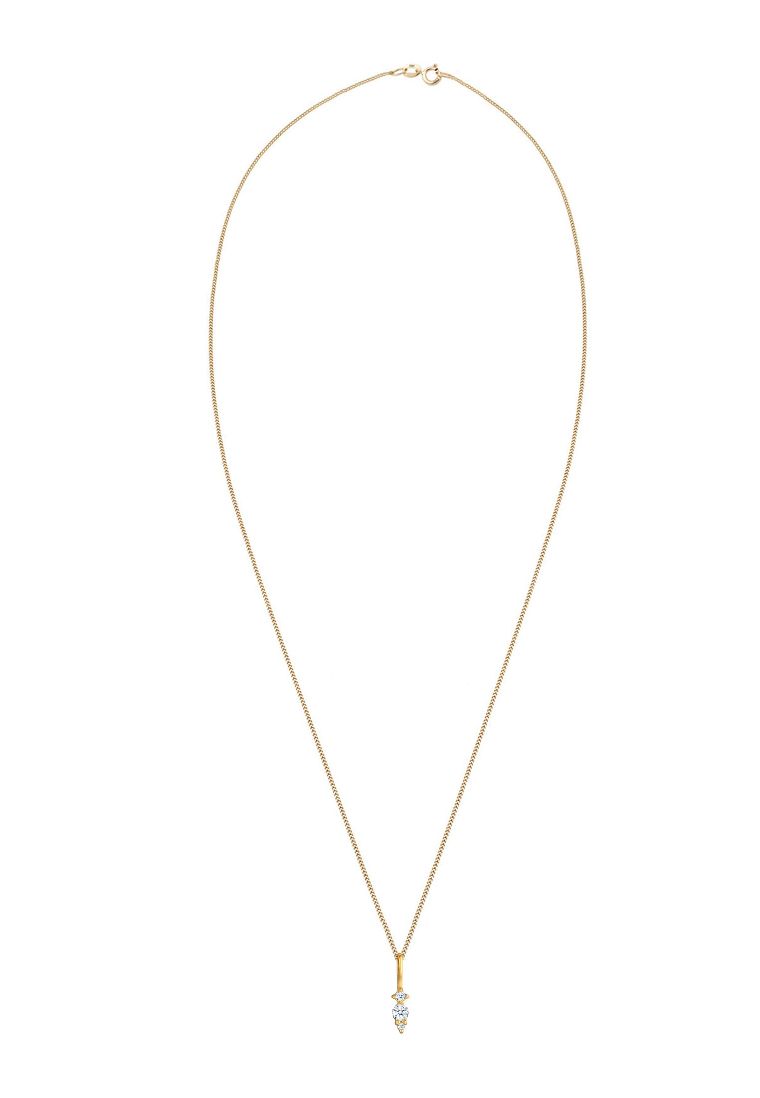 Elli DIAMONDS Silberkette »Halskette Diamant (0.05 ct.) Brillant Klassik 585 Gelbgold«