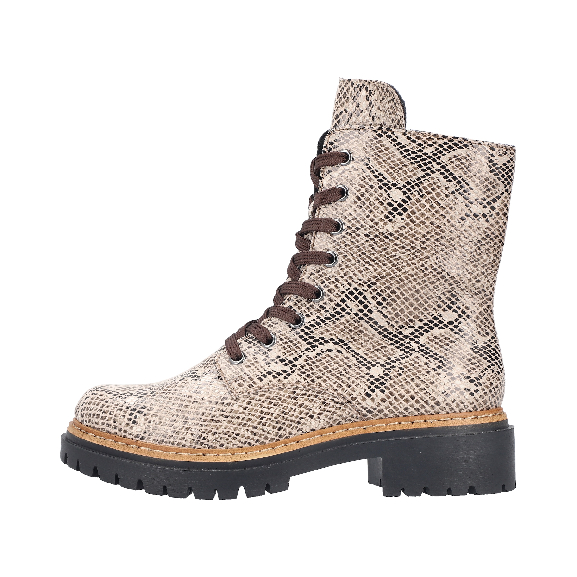 Rieker Schnürboots  Schnürstiefelette, Profilsohle, in veganer Verarbeitung