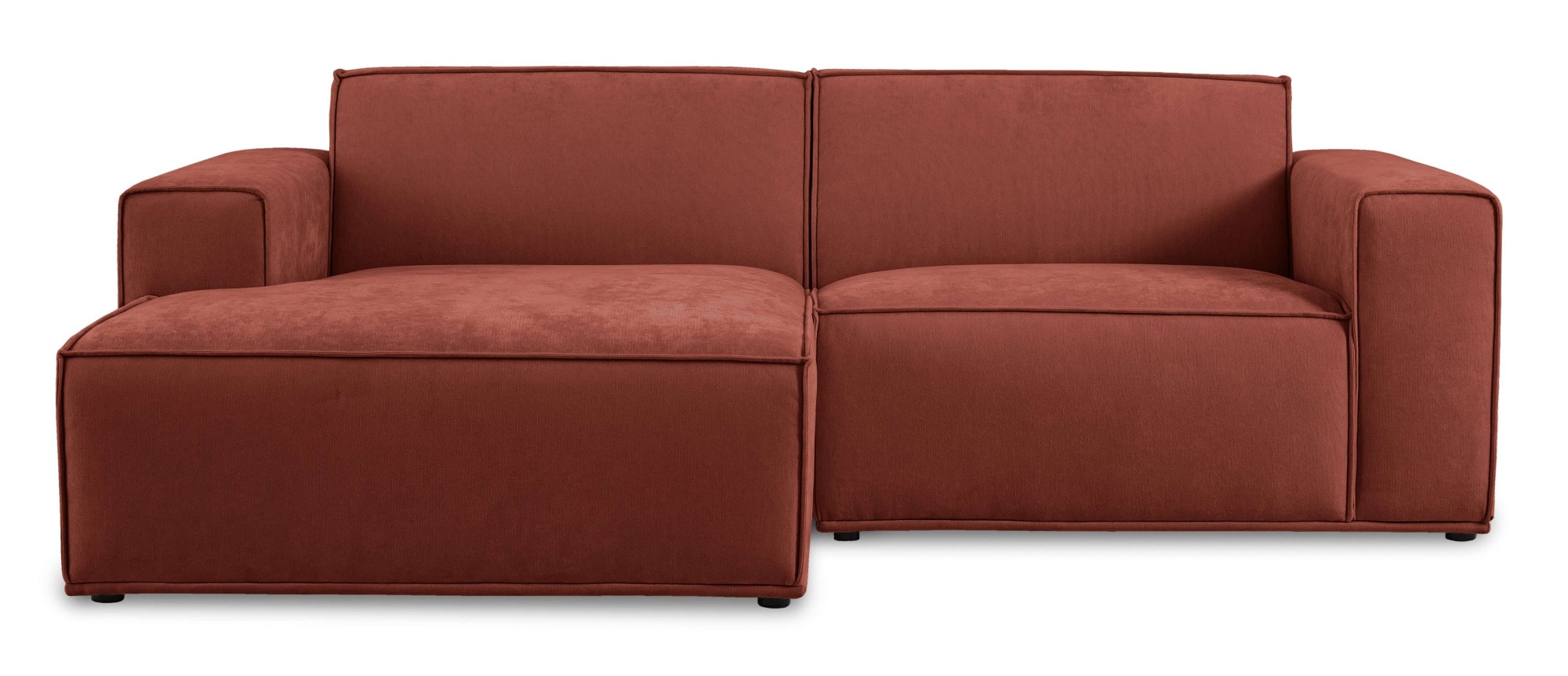 Home affaire Ecksofa »Avelin, 228 cm, L-Form, Chenille, Struktur-Boucle«, mit Wellenunterfederung, Kedernaht, bodentief, Skandi-Design