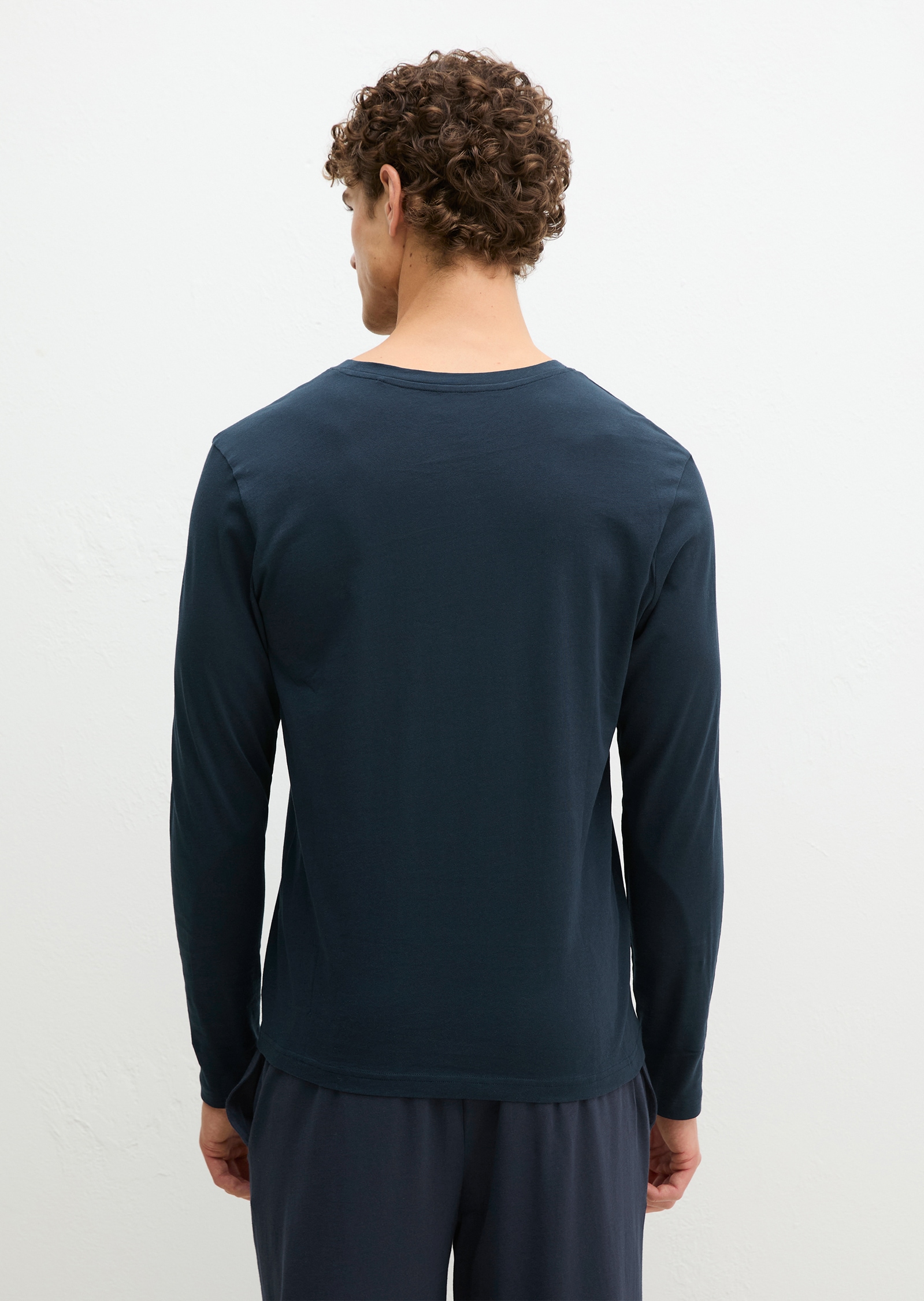 Marc O'Polo Pyjamaoberteil »Mix N Match Cotton« mit langen Ärmeln und Rundhalsausschnitt