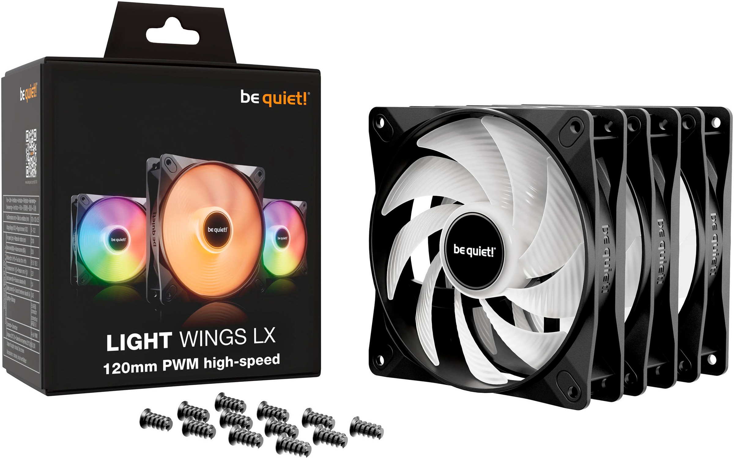 be quiet! Gehäuselüfter »LIGHT WINGS LX 120mm PWM High Speed 3-Pack«, (Packung, 3 St.)