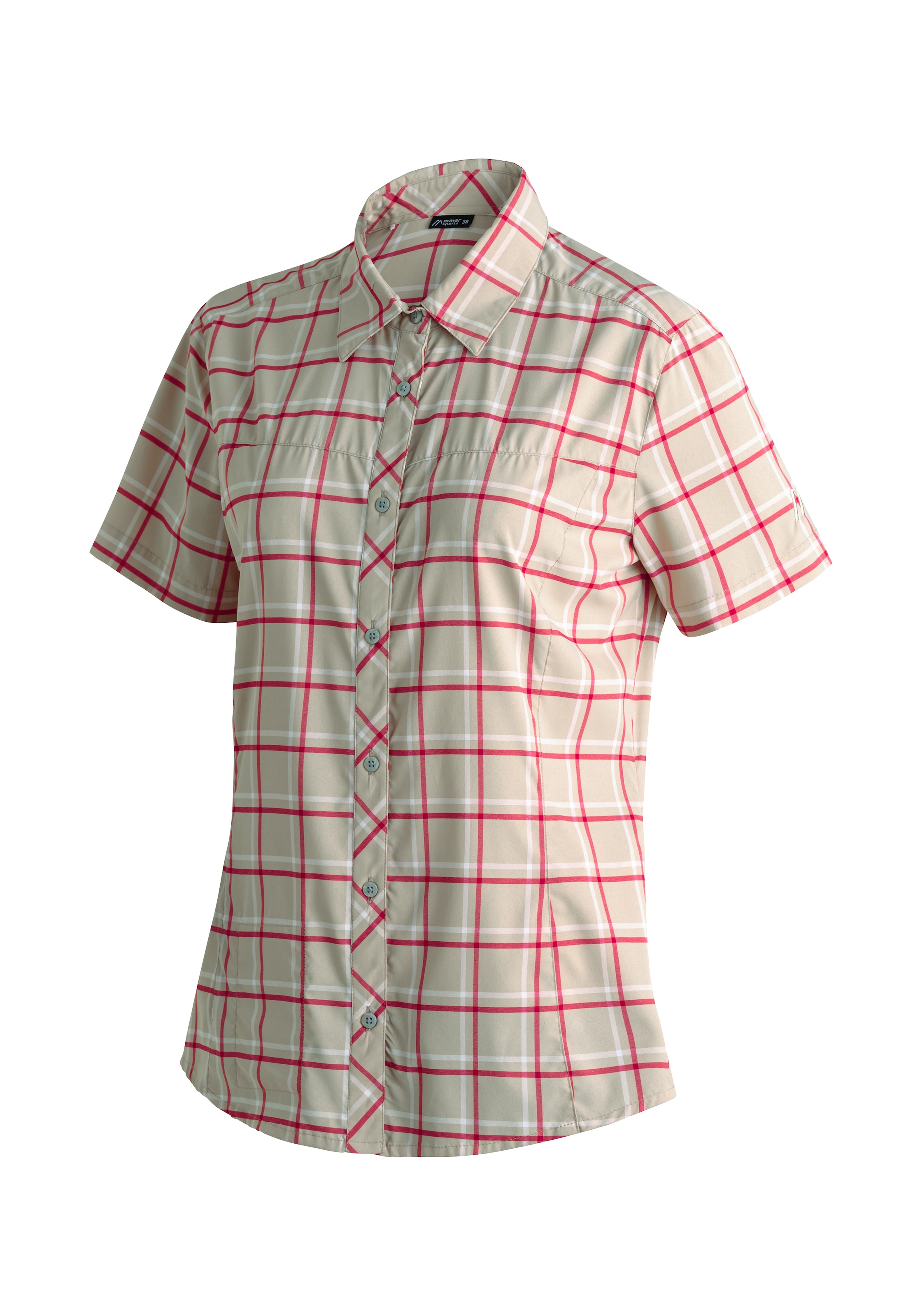 Maier Sports Funktionsbluse »Kendra S/S W« Damen Bluse, leichte Kurzarmbluse, Blusen-Shirt, Karobluse, Reg Fit