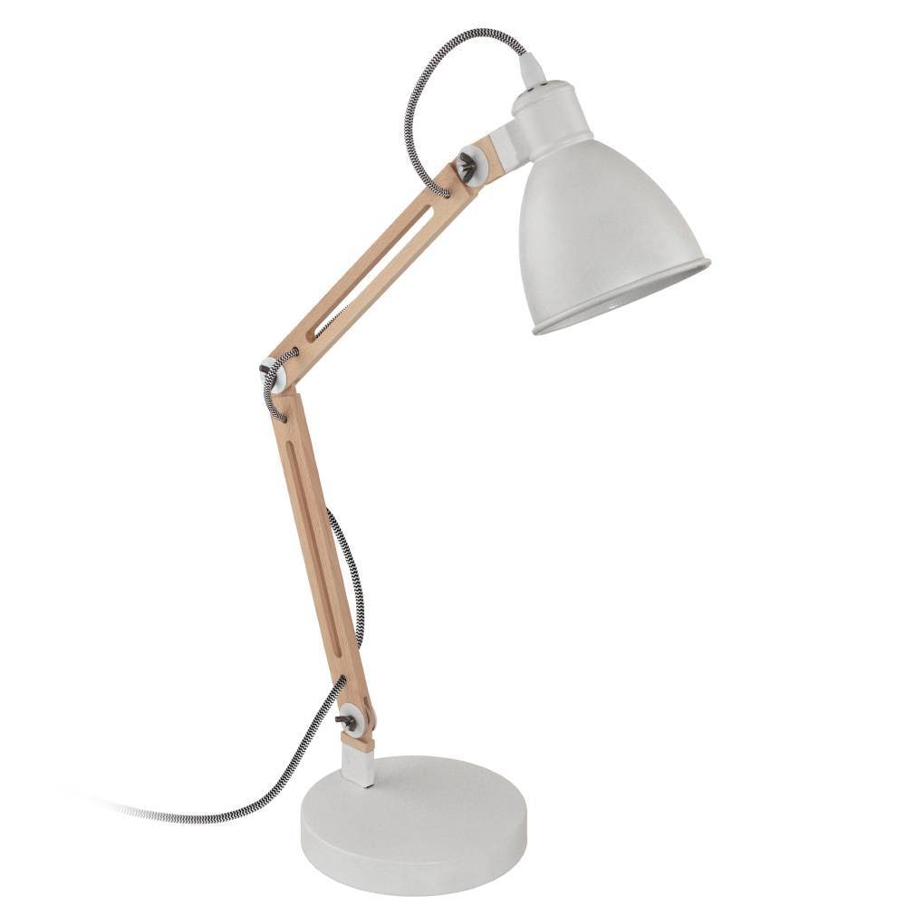 EGLO Tischleuchte »TORONA 1«, 1 flammig, Leuchtmittel E14 | ohne Leuchtmittel, Tischleuchte, Weiß, Natur, FSC zertifiziert, Lampe mit Schalter, E14