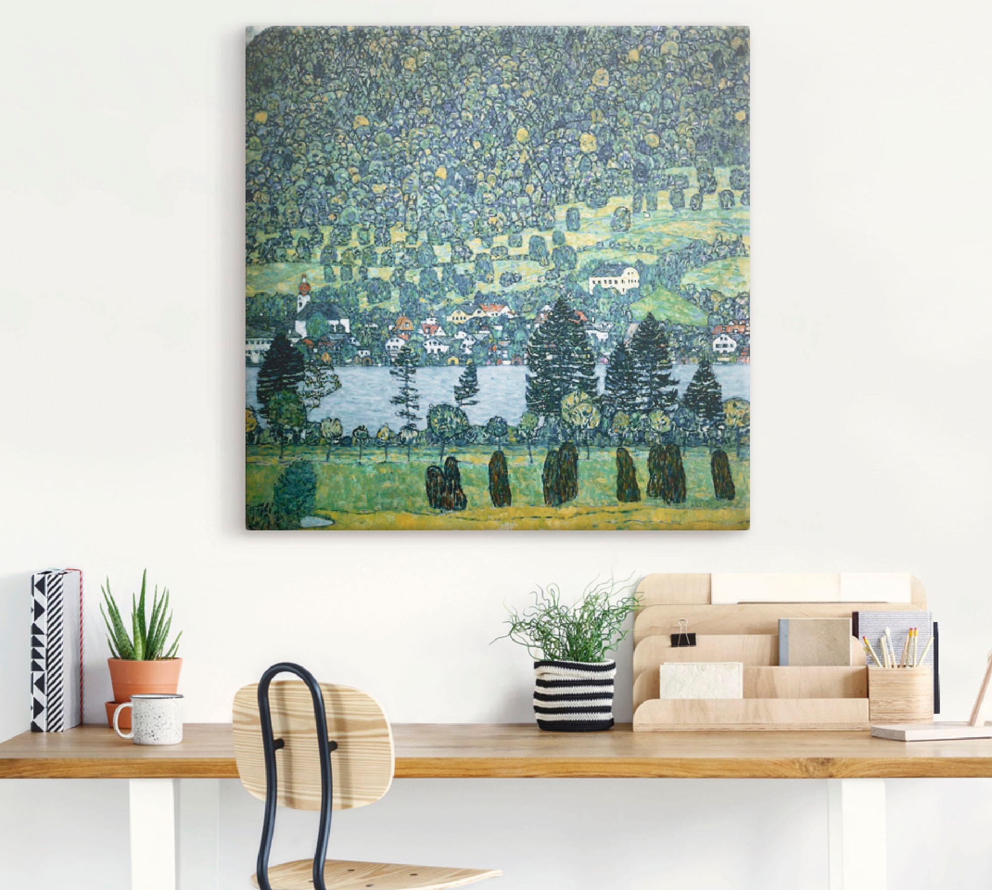 Artland Leinwandbild »Waldabhang in Unterach am Attersee« Wald 1 Stk. tlg. auf Keilrahmen gespannt