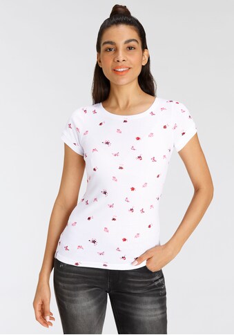 KangaROOS T-Shirt, mit süßem Schmetterling & Blumen - Alloverdruck - NEUE KOLLEKTION kaufen