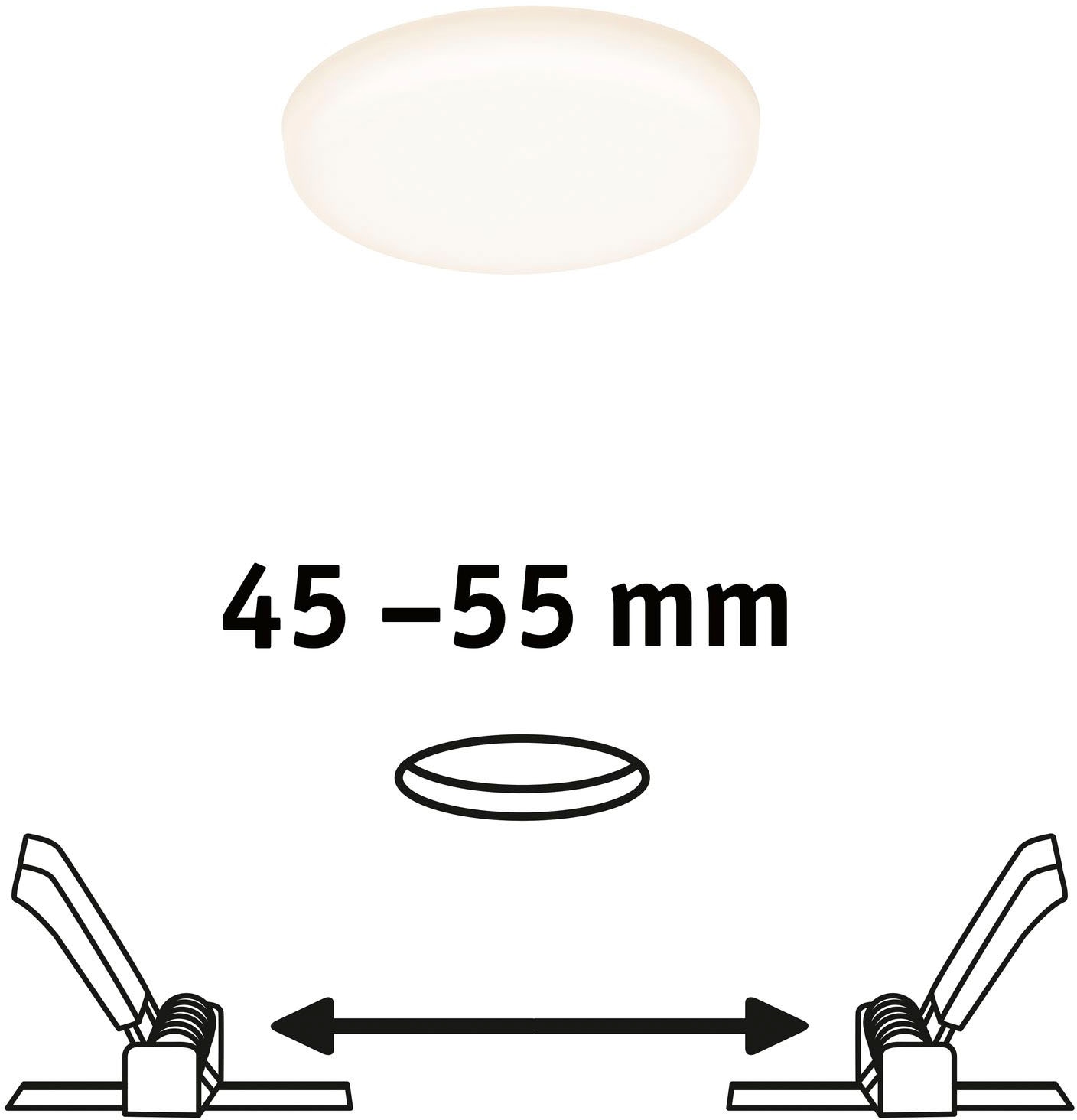 Paulmann LED Bad-Einbauleuchte »Veluna«, Schutzart IP44 spritzwassergeschützt, Ø 7,5 cm