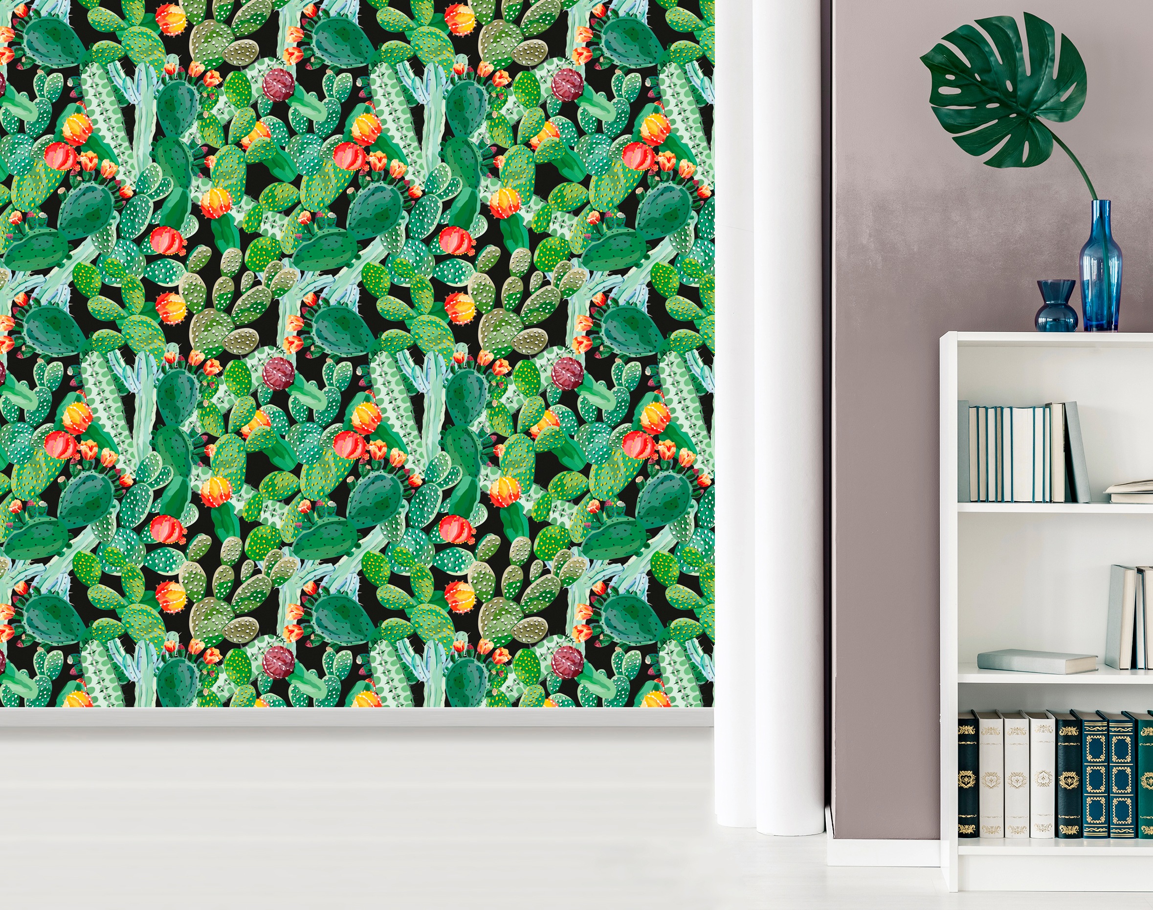 queence Vinyltapete »Enni« Motiv | bedruckt | botanisch | geblümt | gemustert | natürlich glatt 90x250cm, selbstklebend, kinderleichte Anbringung, , Sticker