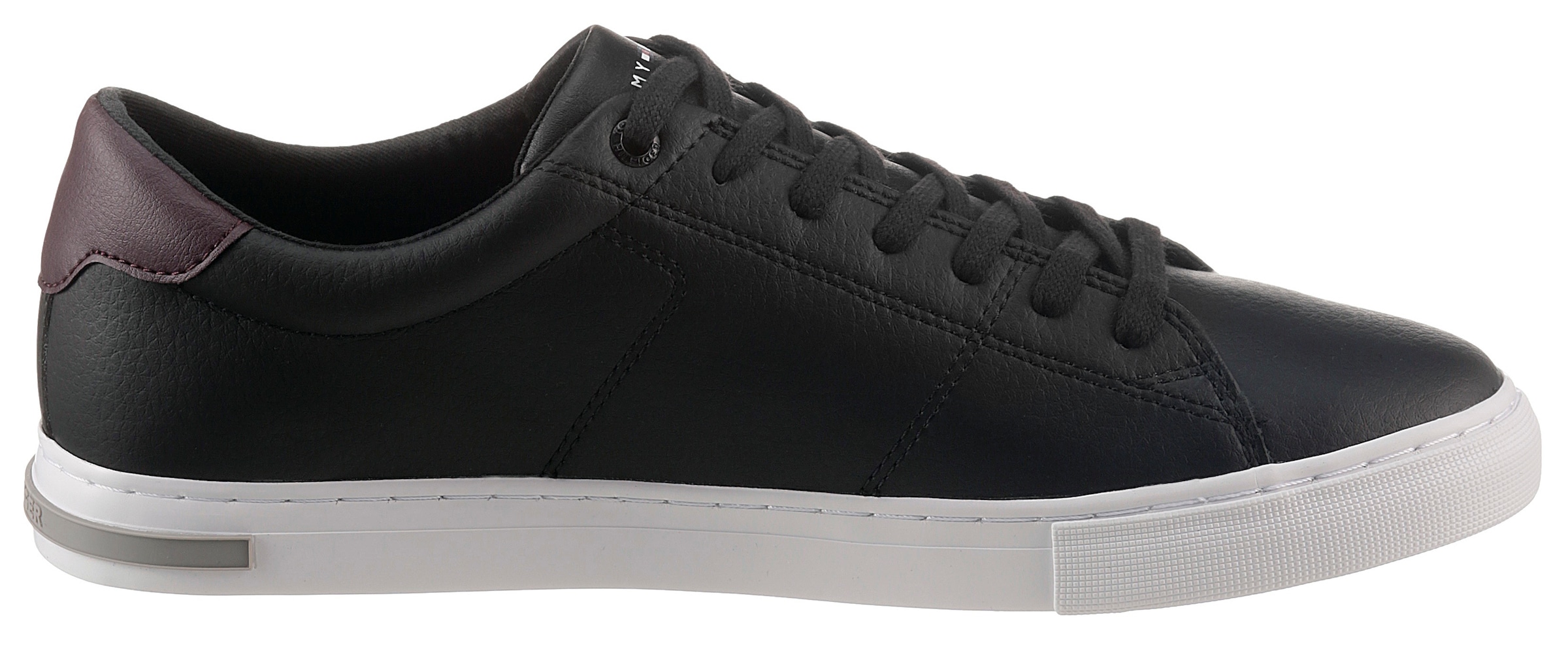 Tommy Hilfiger Sneaker »ESSENTIAL LEATHER DETAIL VUL«, mit Kontrastbesatz, Freizeitschuh, Halbschuh, Schnürschuh