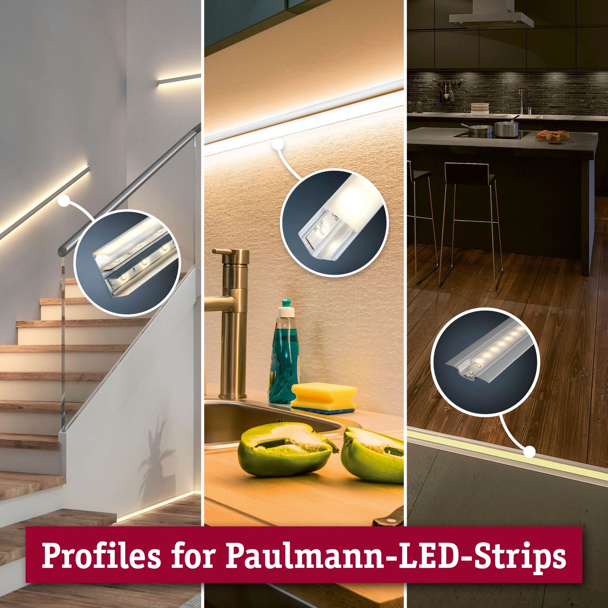 Paulmann LED-Streifen »Floor Profil mit Diffusor 100cm Alu eloxiert, Satin,Alu/Kunststoff Alu«