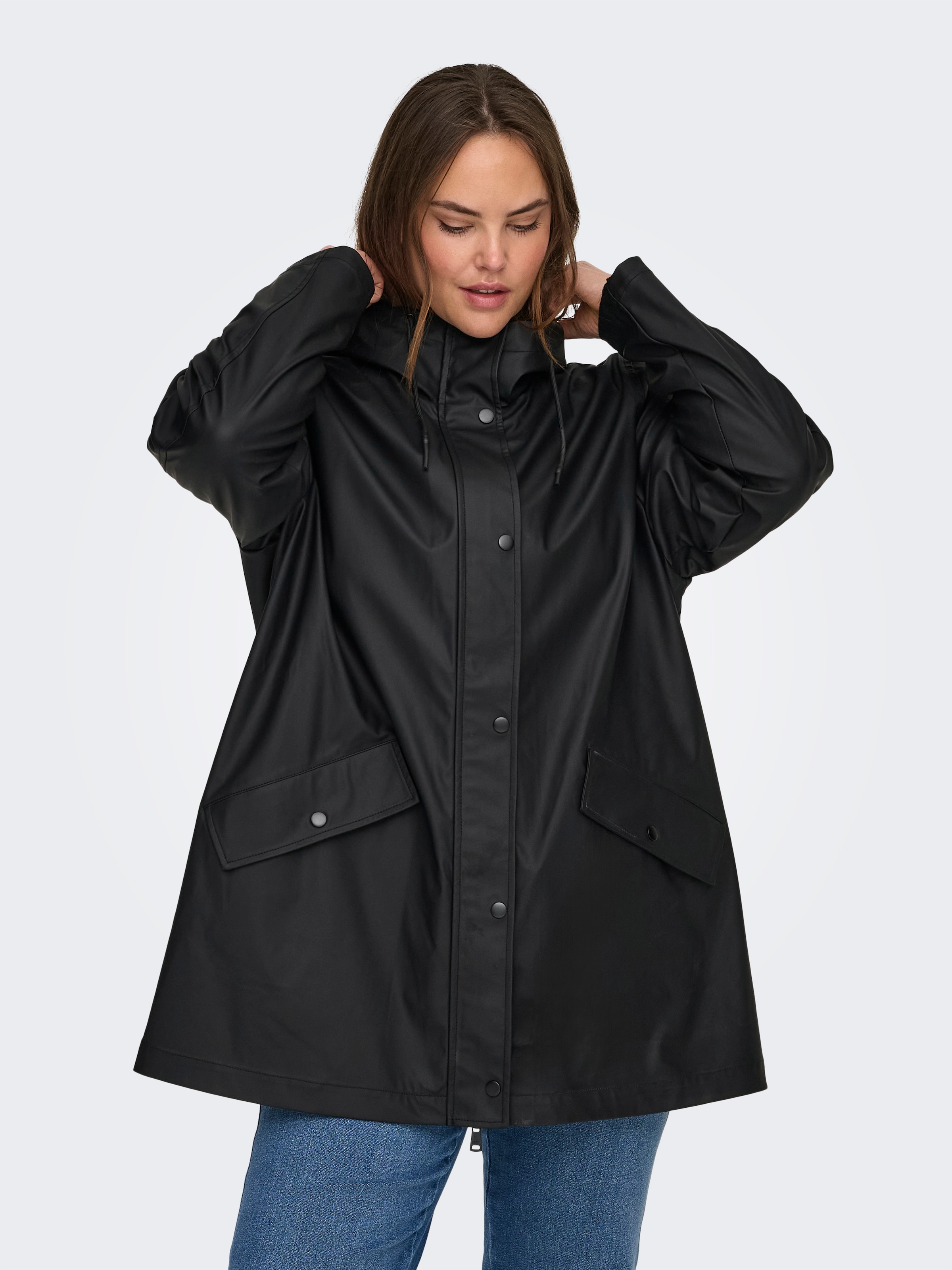 ONLY CARMAKOMA Regenmantel »CARELISA LIFE RAINCOAT ZIP OTW NOOS« wasserabweisende Beschichtung