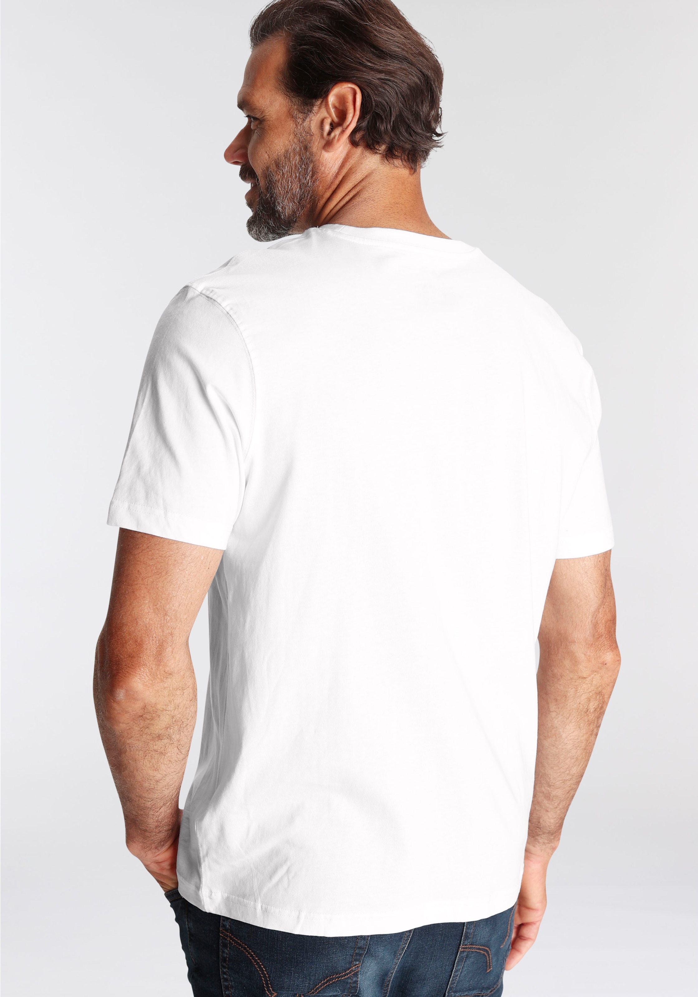 Man's World T-Shirt »neue Farben!«, (3er-Pack), Kurzarm, unifarben, Rundhals, aus Baumwolle