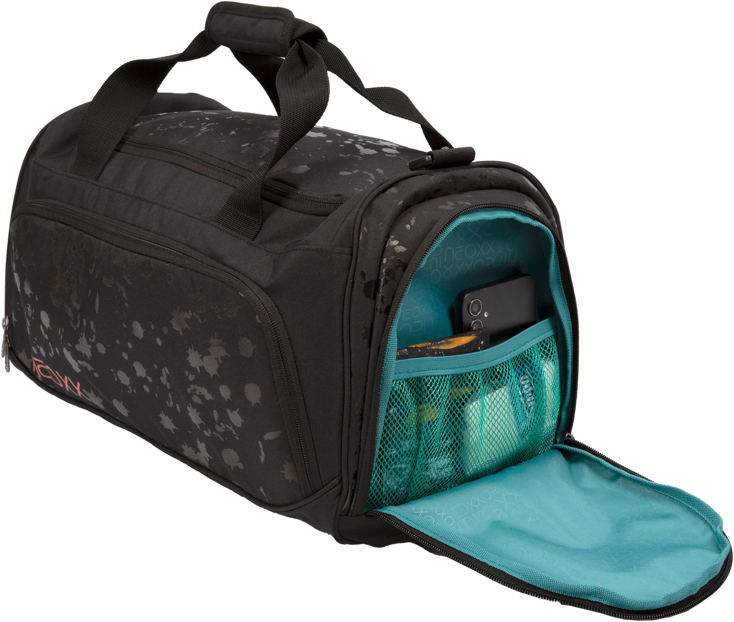 neoxx Sporttasche »Move, Splash Black«, teilweise aus recyceltem Material