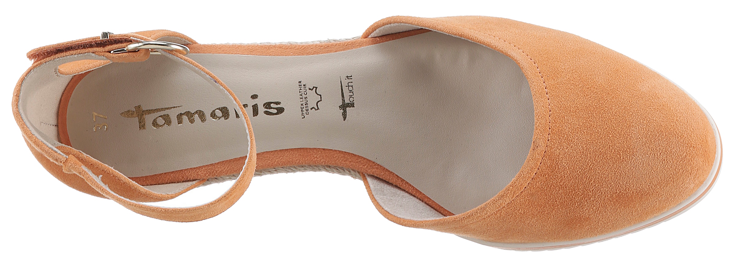 Tamaris Keilpumps, Keilabsatz, Schlupfschuh, Riemchensandale mit modischem Jute-Besatz