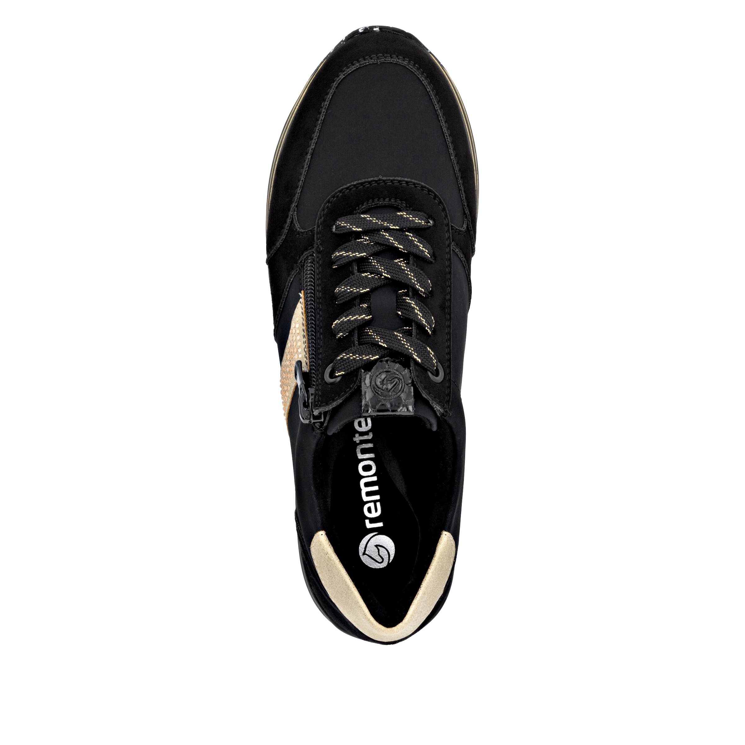 Remonte Sneaker  Schnürschuh, Halbschuh, Plateausneaker mit Schmucksteinchen