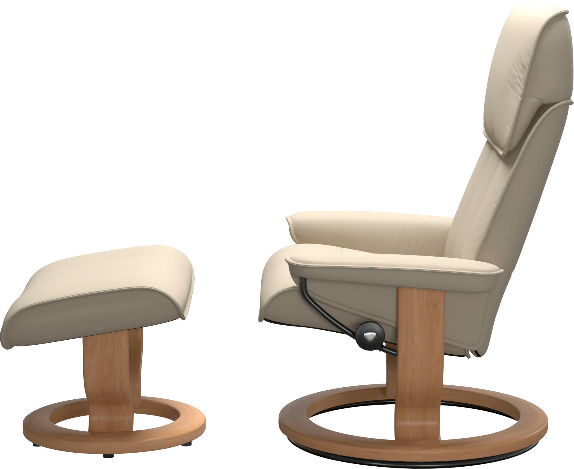 Stressless® Relaxsessel »Admiral« Set, Relaxsessel inkl. Hocker,  mit Classic Base, Größe M & L, Gestell Eiche