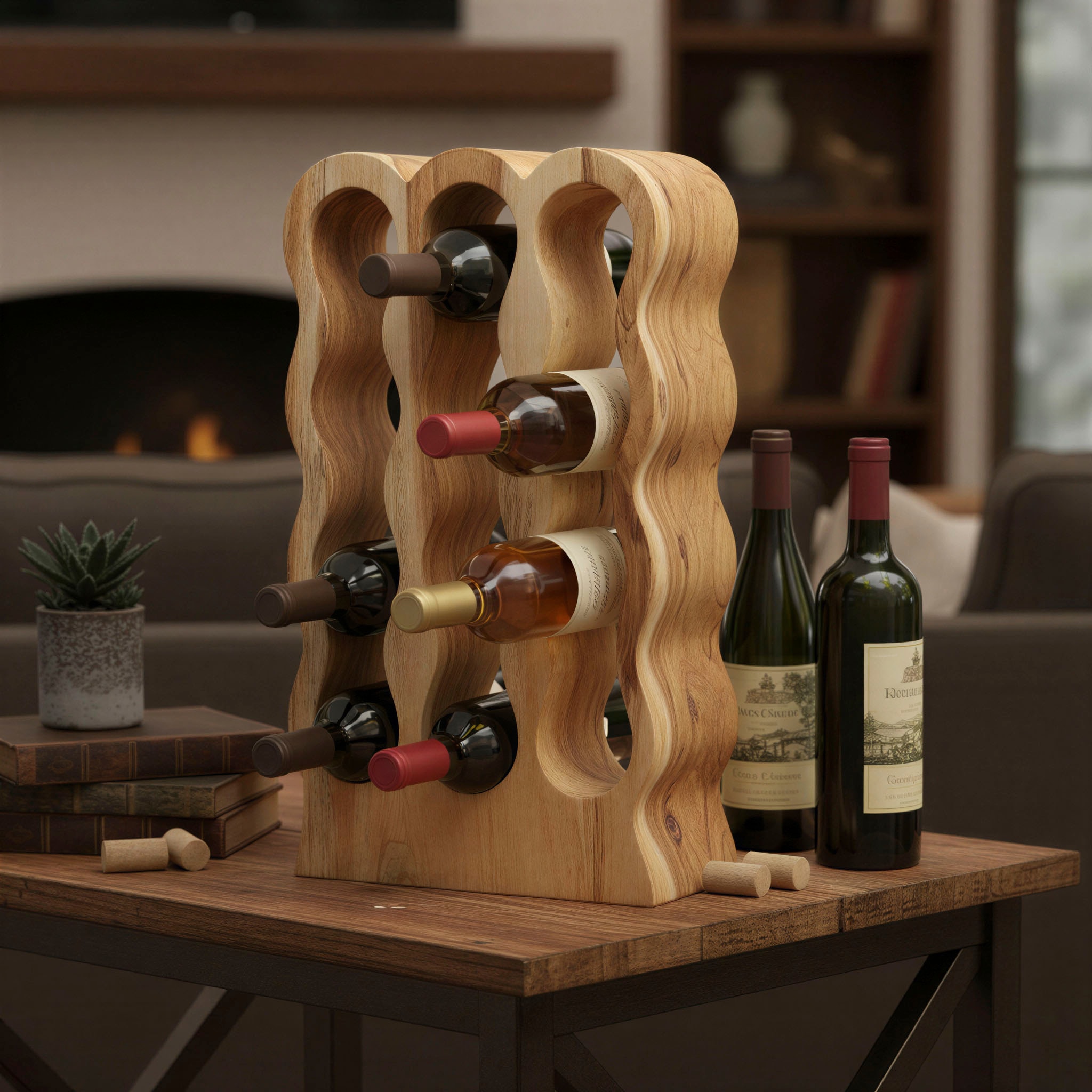 SIT Weinregal »Hakone aus Suarholz mit Flaschenhalter & Naturmaserung« 1 Stk. tlg. Sichtbare Holzmaserung trifft funktionales Flaschenhalter-Design