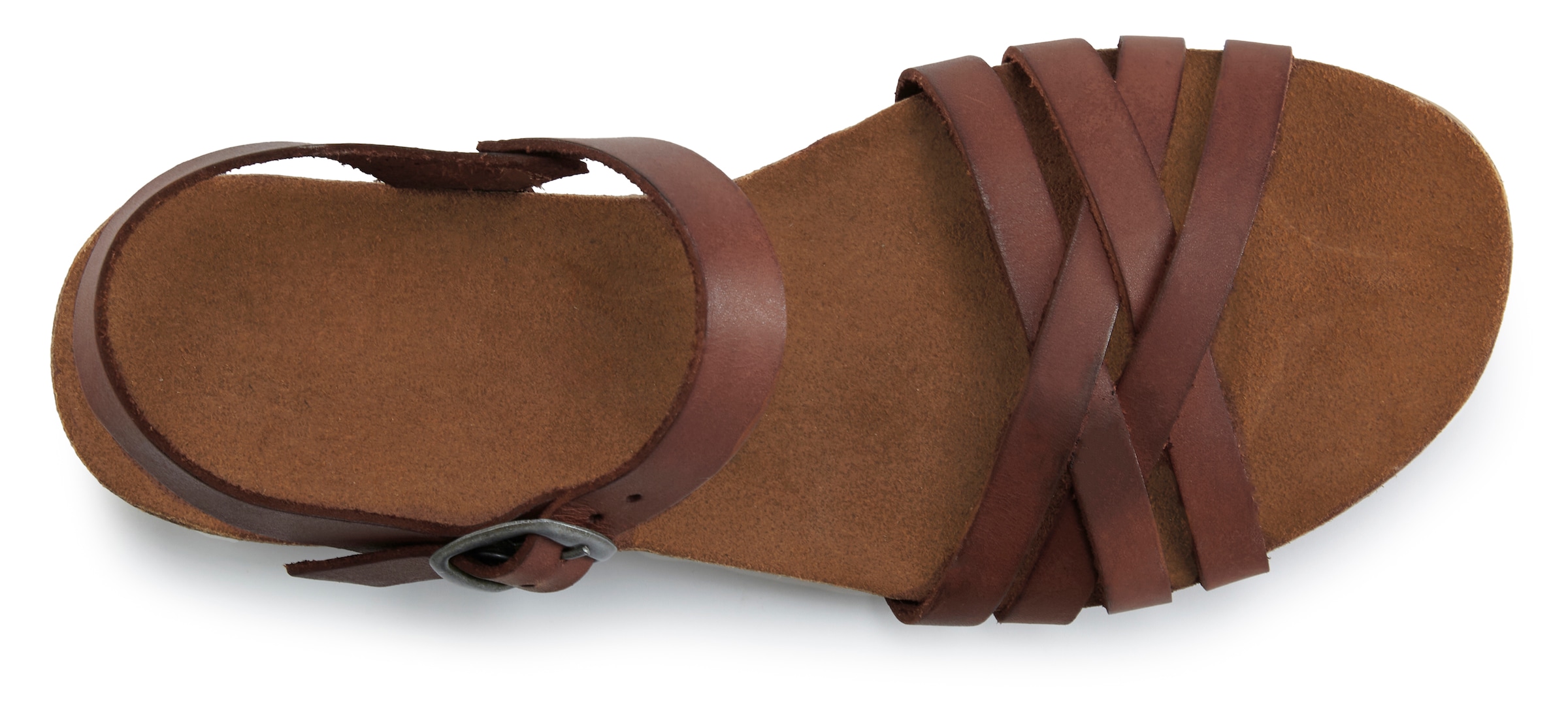 LASCANA Sandale »Sandalette, Sommerschuh«  aus Leder mit komfortablem Korkfußbett