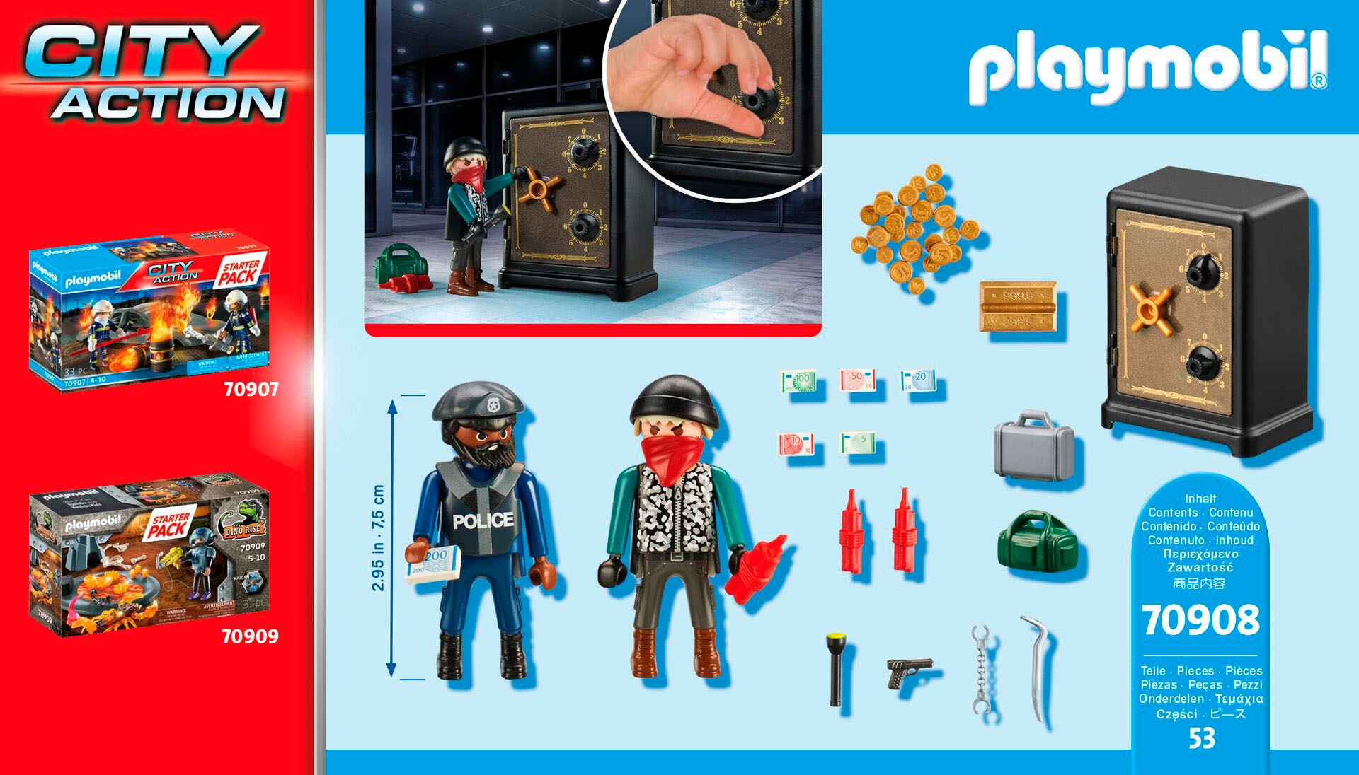 Playmobil® Konstruktions-Spielset »Starter Pack Tresorknacker (70908) Playmobil Action Heroes«, (53 St.), Made in Europe