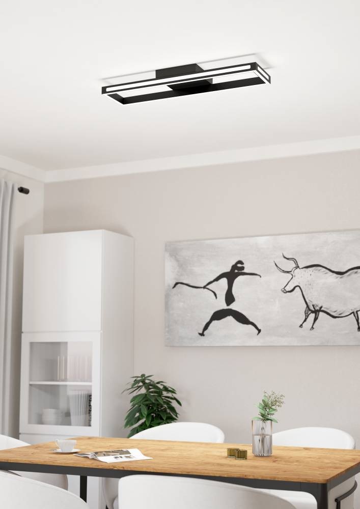 EGLO Deckenleuchte »SALVILANAS-Z« LED-Modul 1 Stk. warmweiß - kaltweiß App und Sprachsteuerung Alexa, dimmbar, Metall Deckenlampe schwarz